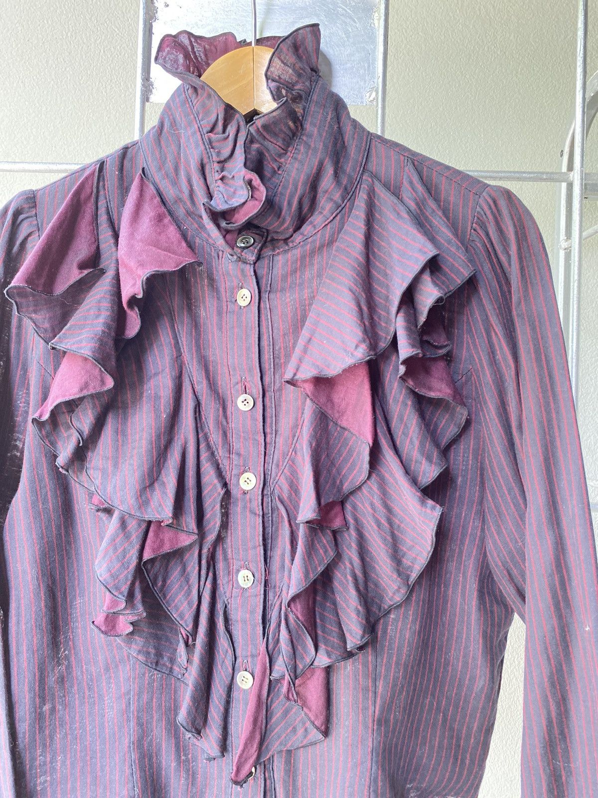 If Six Was Nine × Japanese Brand × Seditionaries BPN Black Peace Now punk ruffle shirt Size M / US 6-8 / IT 42-44 - 17 Thumbnail
