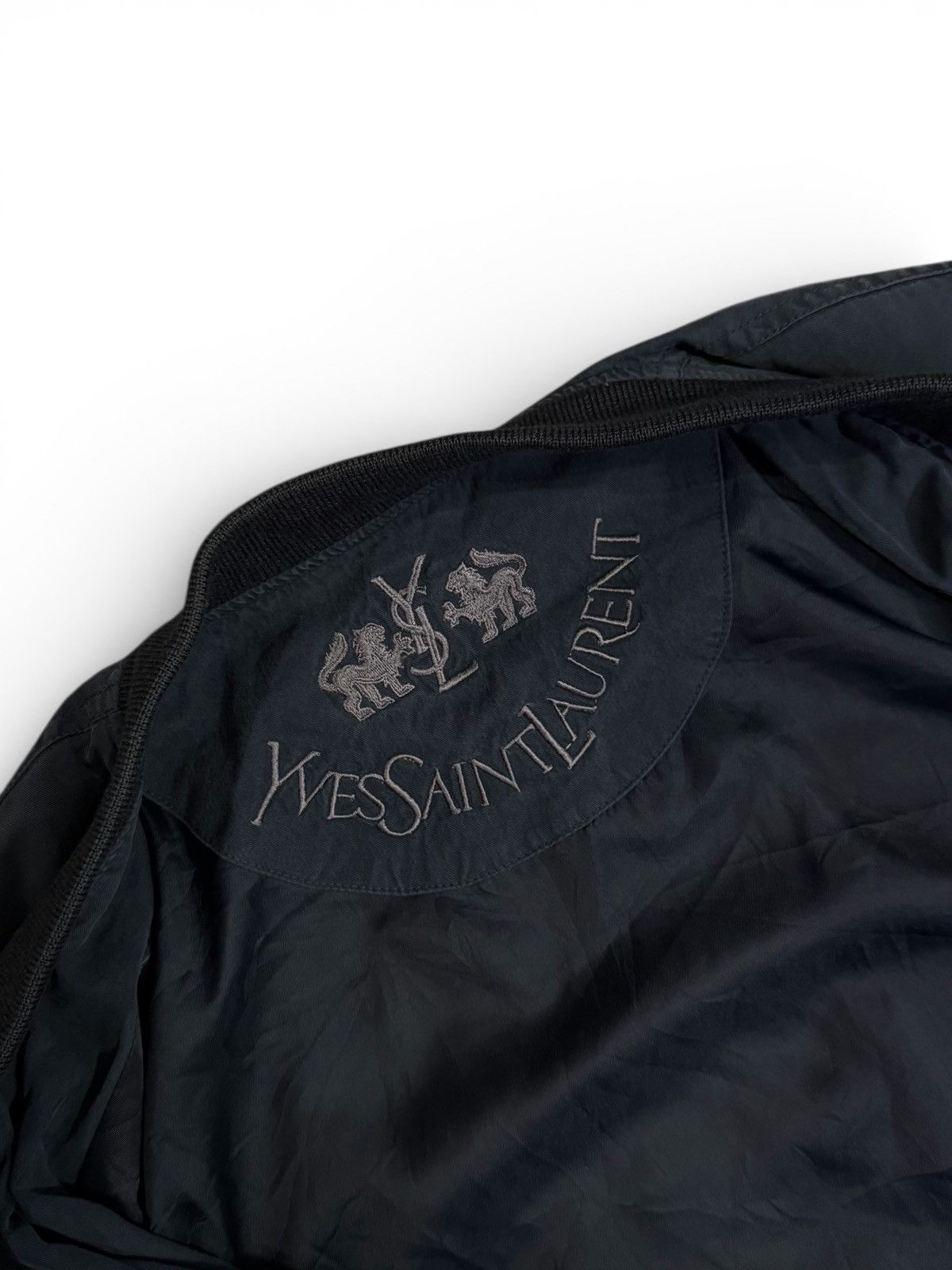 Yves Saint Laurent 👑 Yves Saint Laurent YSL Navy Bomber Jacket Size US L / EU 52-54 / 3 - 3 Thumbnail