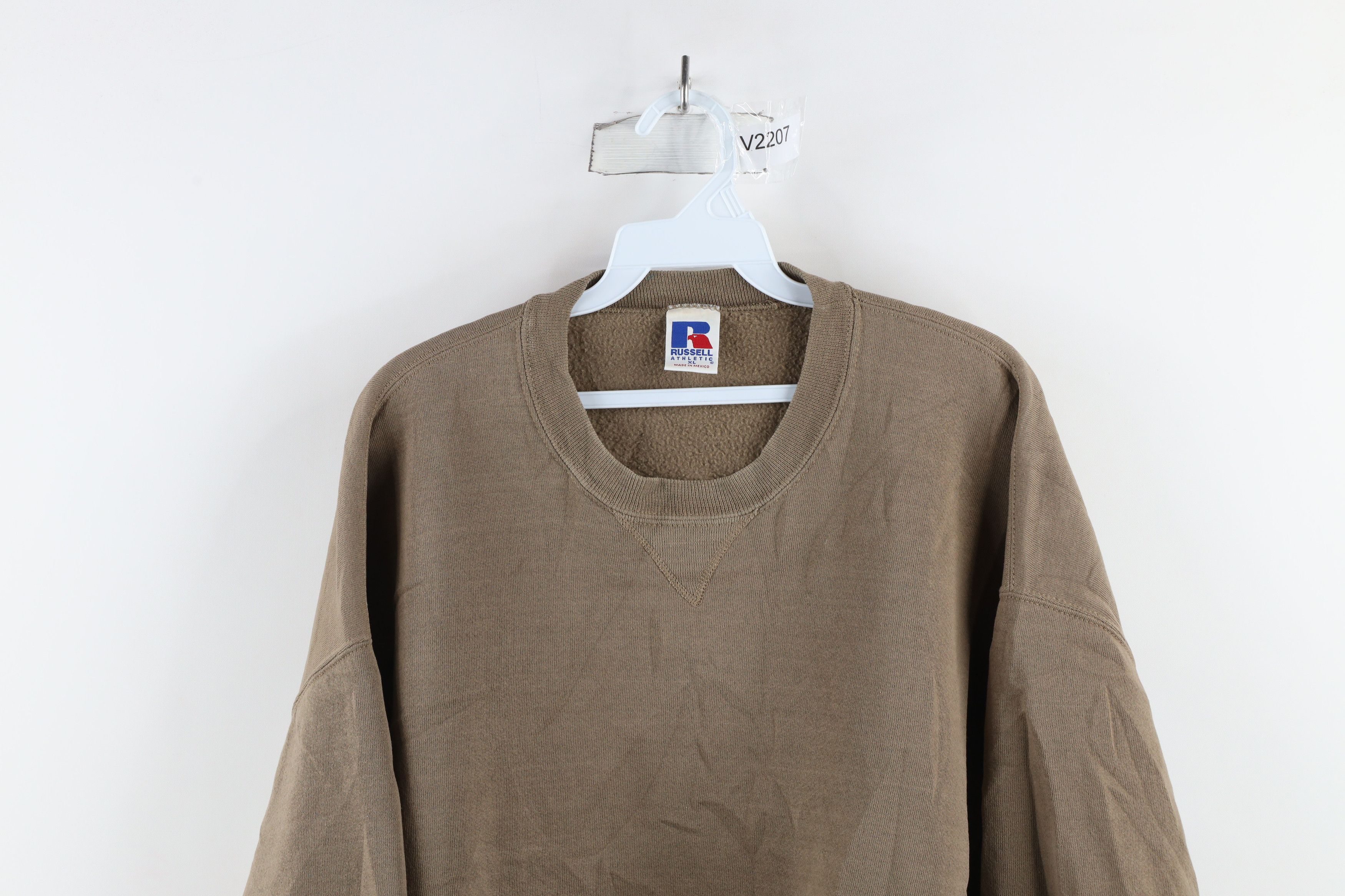 Russell Athletic × Vintage Vintage 90s Russell Athletic Blank Crewneck Sweatshirt Brown Size US XL / EU 56 / 4 - 2 Thumbnail