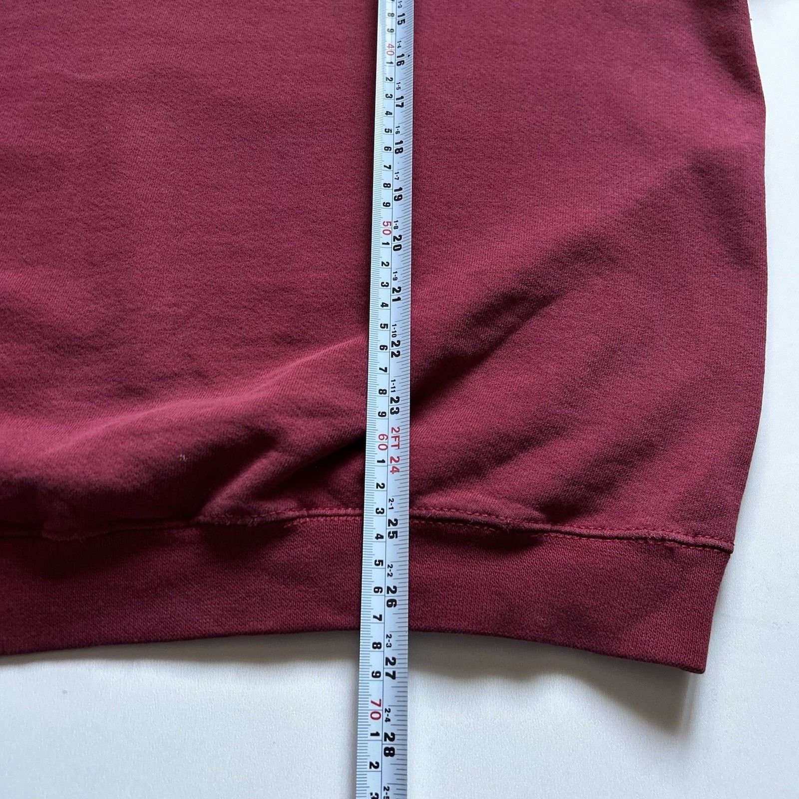 Nike Vintage 90s Nike Crewneck Tonal Swoosh Burgundy Red Medium Size US M / EU 48-50 / 2 - 6 Thumbnail