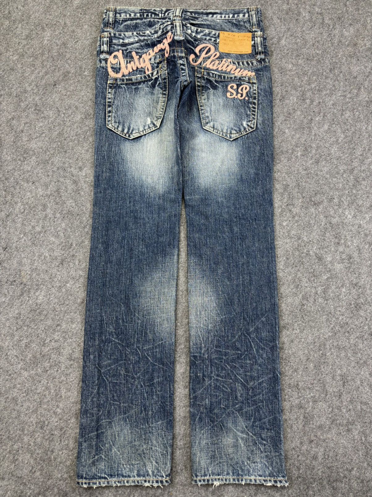 Japanese Brand 💥Double Waist💥Antgauge Rare Fades Distressed Denim F799 Size 29" - 15 Thumbnail