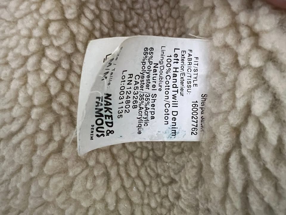 Naked & Famous Naked & Famous "Left Hand Twill" Sherpa Denim Jacket Size US M / EU 48-50 / 2 - 5 Thumbnail