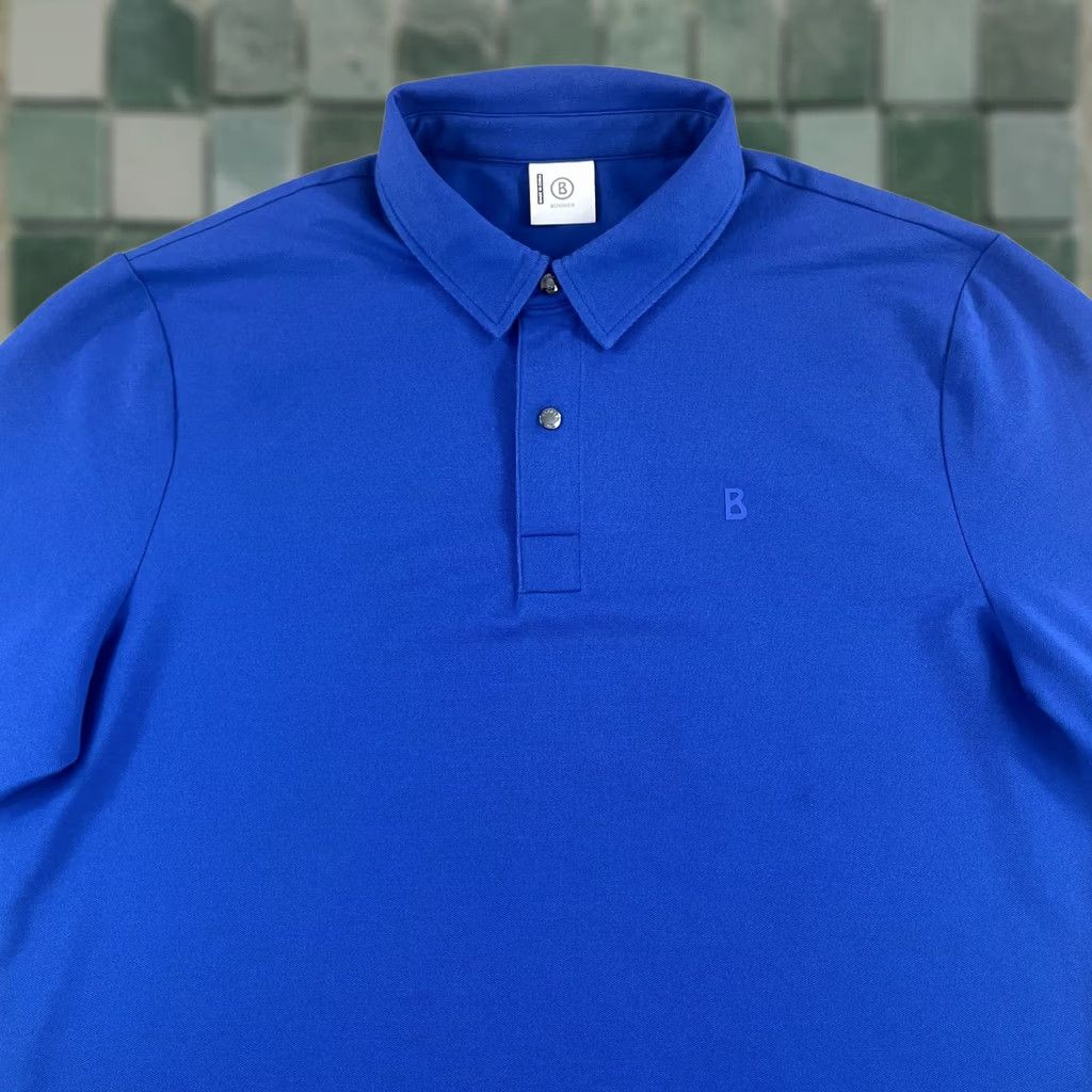 Bogner Bogner Timon Polo Shirt Men XL Blue Performance Golf Long Sleeve Designer Size US XL / EU 56 / 4 - 1 Thumbnail