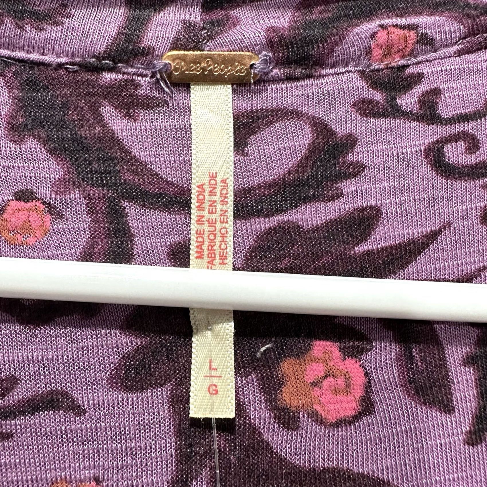 Free People NWT Free People Blouse Women L Purple Floral Bridgette Tunic Ruched Flowy Size L / US 10 / IT 46 - 5 Thumbnail