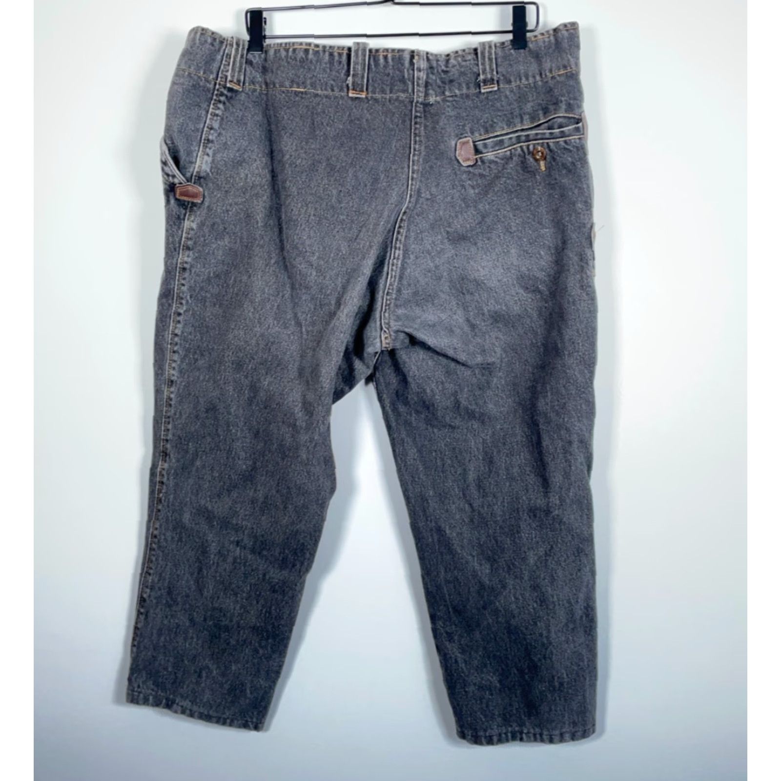 Denime VINTAGE FHE Jeans Men Baggy Fit 40 x 26 Black Denim German Made Dual Zipper 5-Pocket Hip Hop Baggy Mens Jeans Size US 40 / EU 56 - 2 Thumbnail