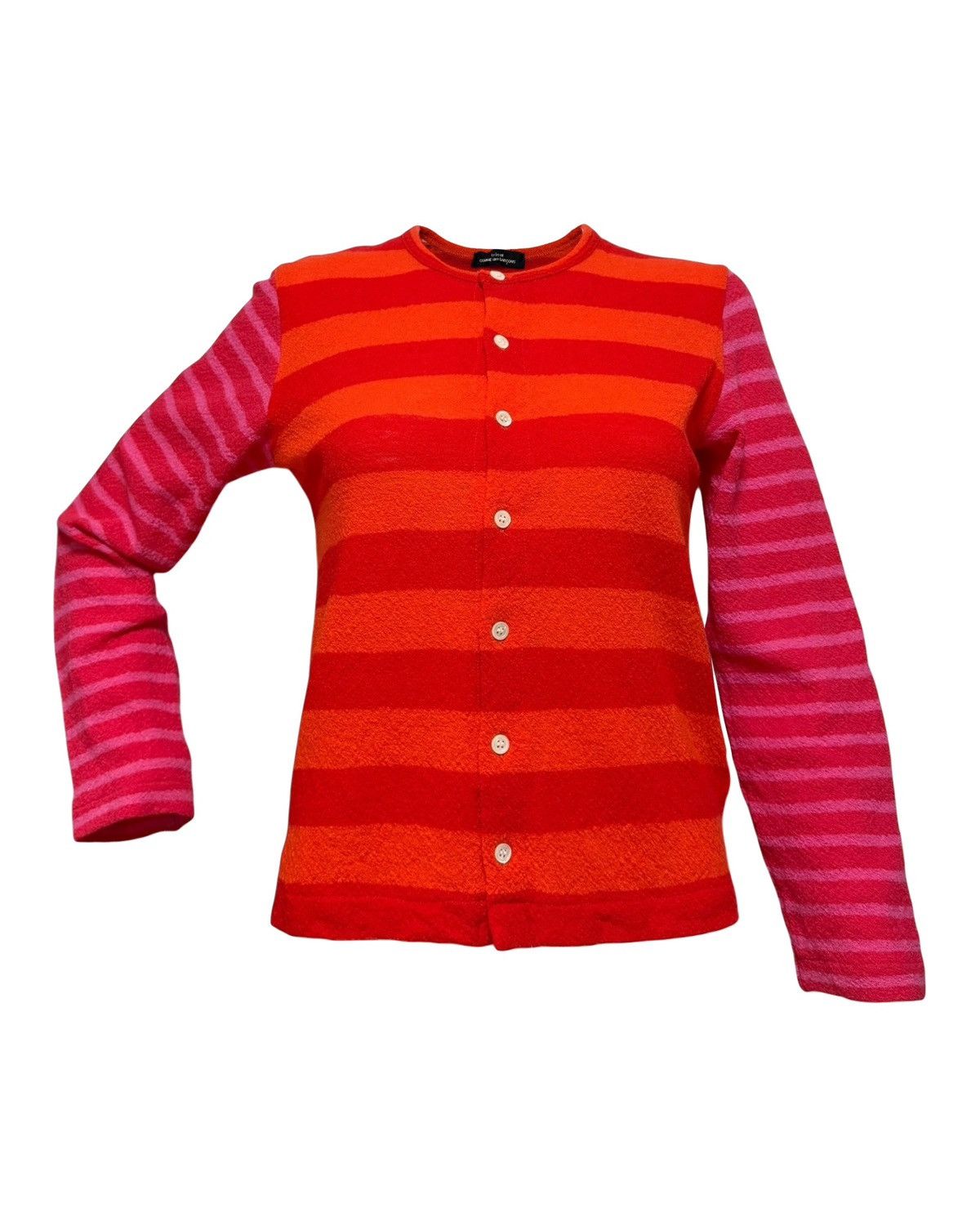 Tricot Comme des Garcons TRICOT COMME DES GARÇONS Logo Striped Button-Up Cardigan Size ONE SIZE - 1 Thumbnail
