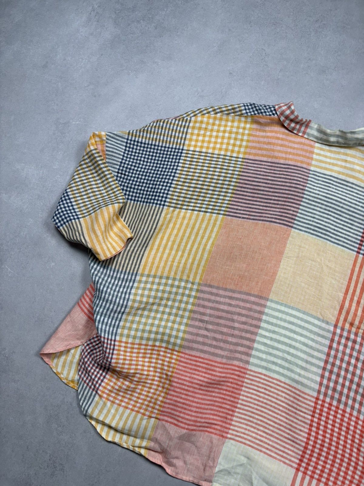 OSKA Oska Linen Patchwork Oversized Blouse Multicolor Check Shirt Size S / US 4 / IT 40 - 17 Thumbnail