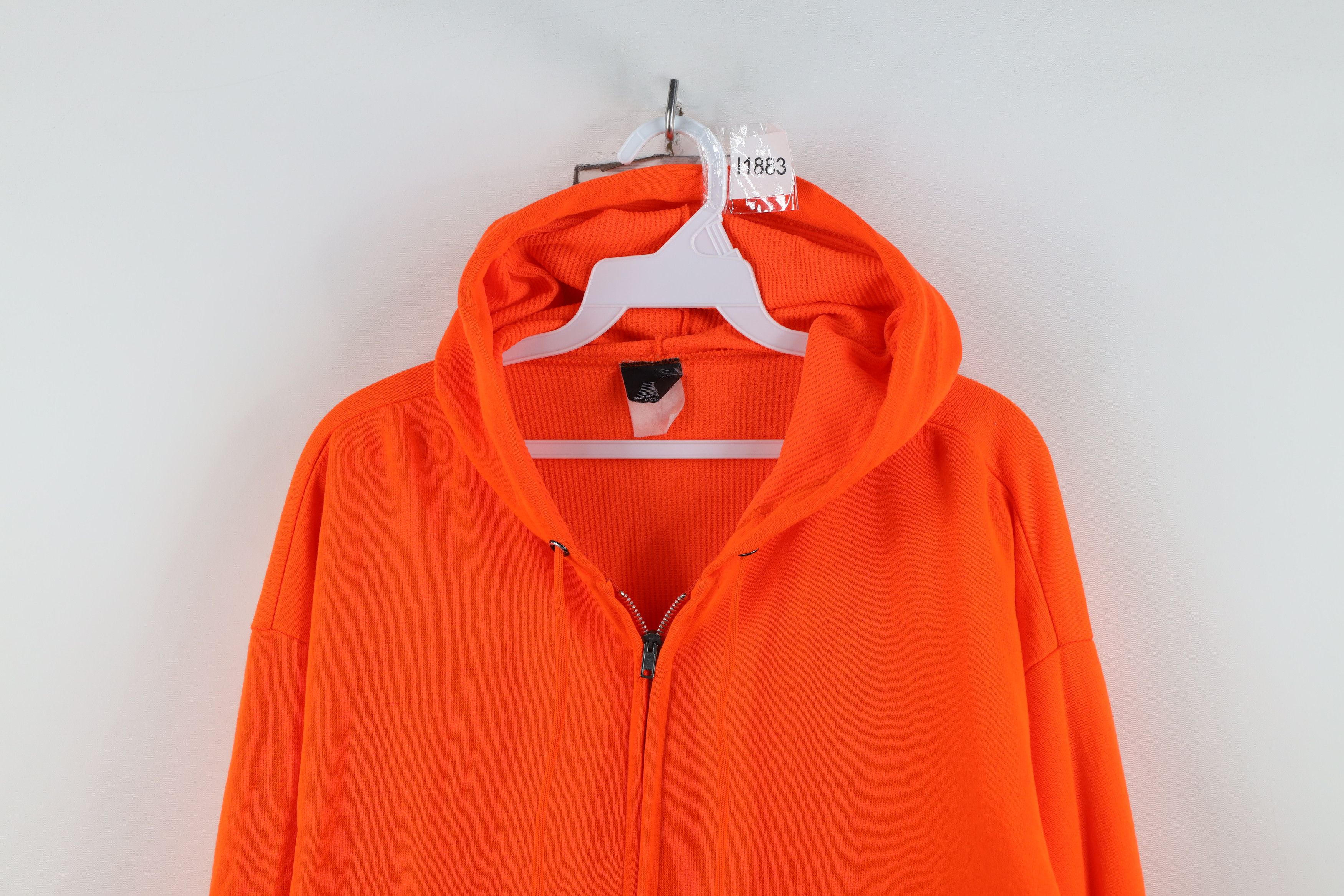 Vintage Vintage 70s 80s Streetwear Lined Hoodie Blaze Orange USA Size US XL / EU 56 / 4 - 2 Thumbnail