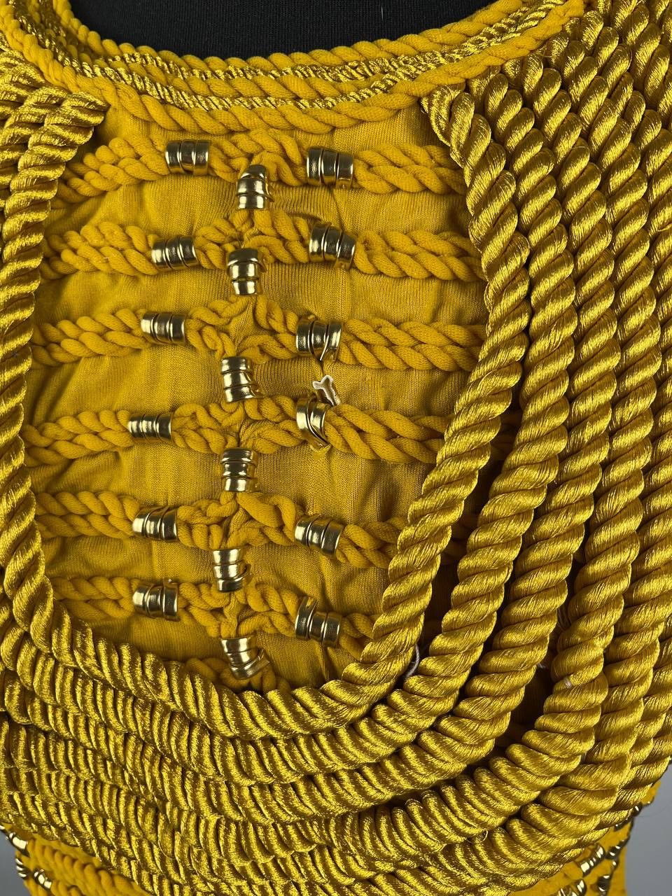 Balmain × H&M BALMAIN X H&M Limited Edition Top with Braided Mustard Size XS / US 0-2 / IT 36-38 - 6 Thumbnail