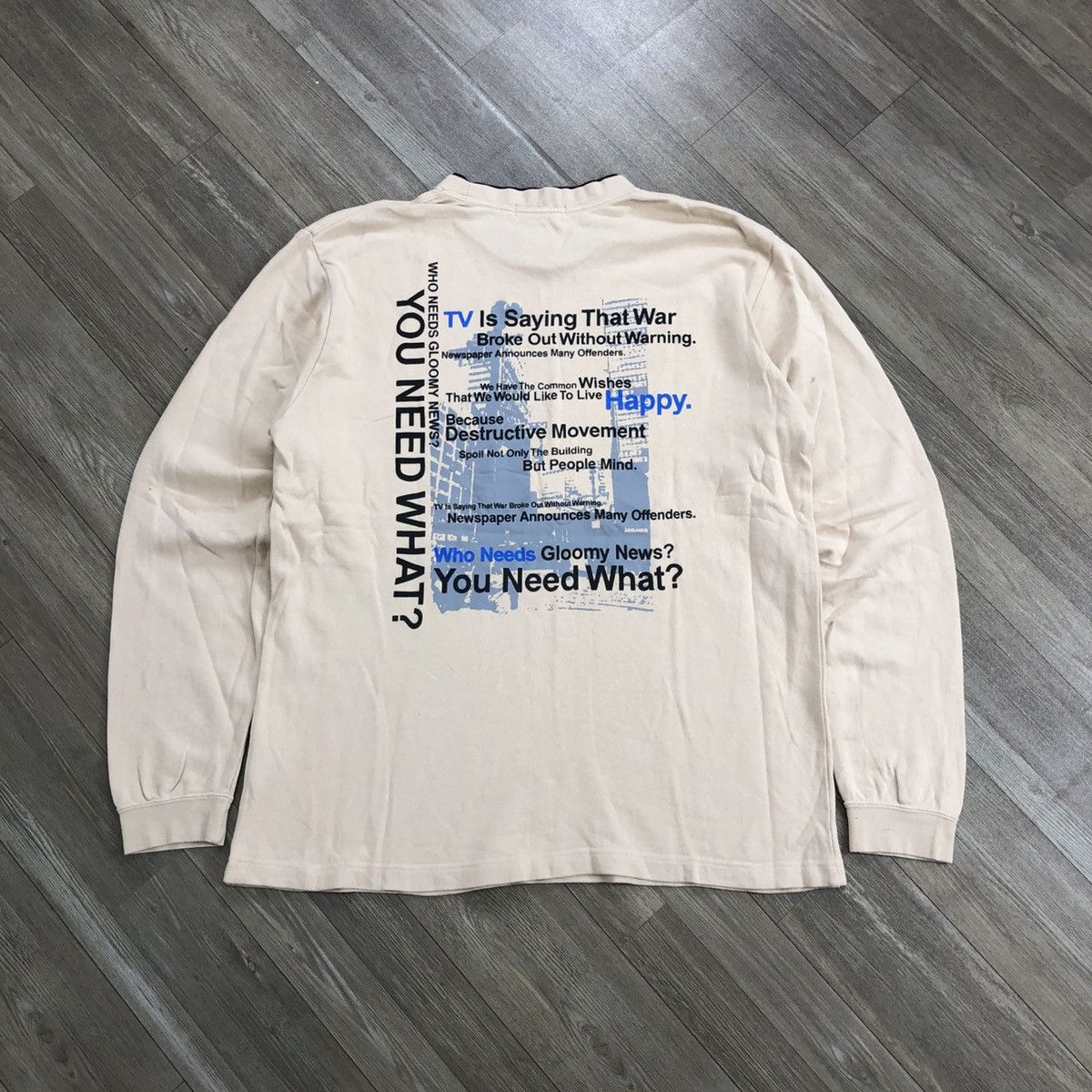 If Six Was Nine × Japanese Brand × Le Grande Bleu (L.G.B.) 2000s Lafuming Double Layers Poem City Light Long Sleeve Size US M / EU 48-50 / 2 - 1 Thumbnail