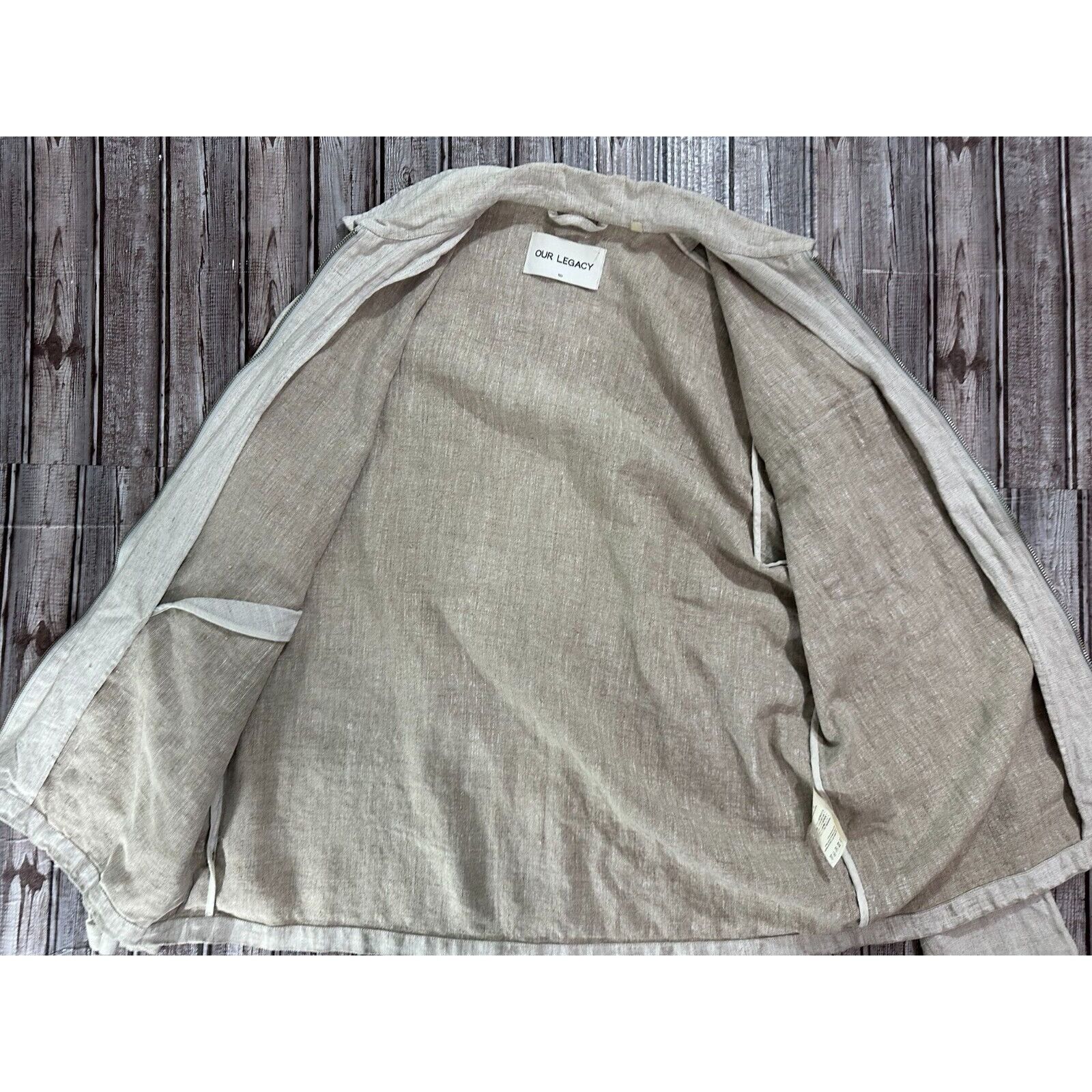 Our Legacy Our Legacy Linen blend full Zip jacket Size 50 color coated Size US XXL / EU 58 / 5 - 2 Thumbnail