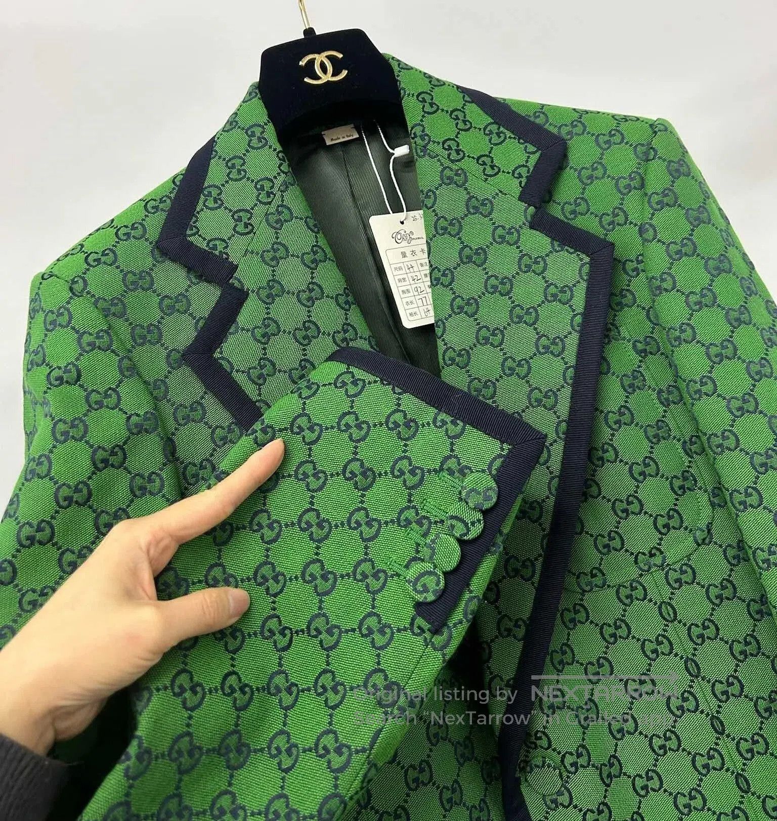 Gucci Gucci Green Full Logo Blazer. Size US S / EU 44-46 / 1 - 3 Thumbnail