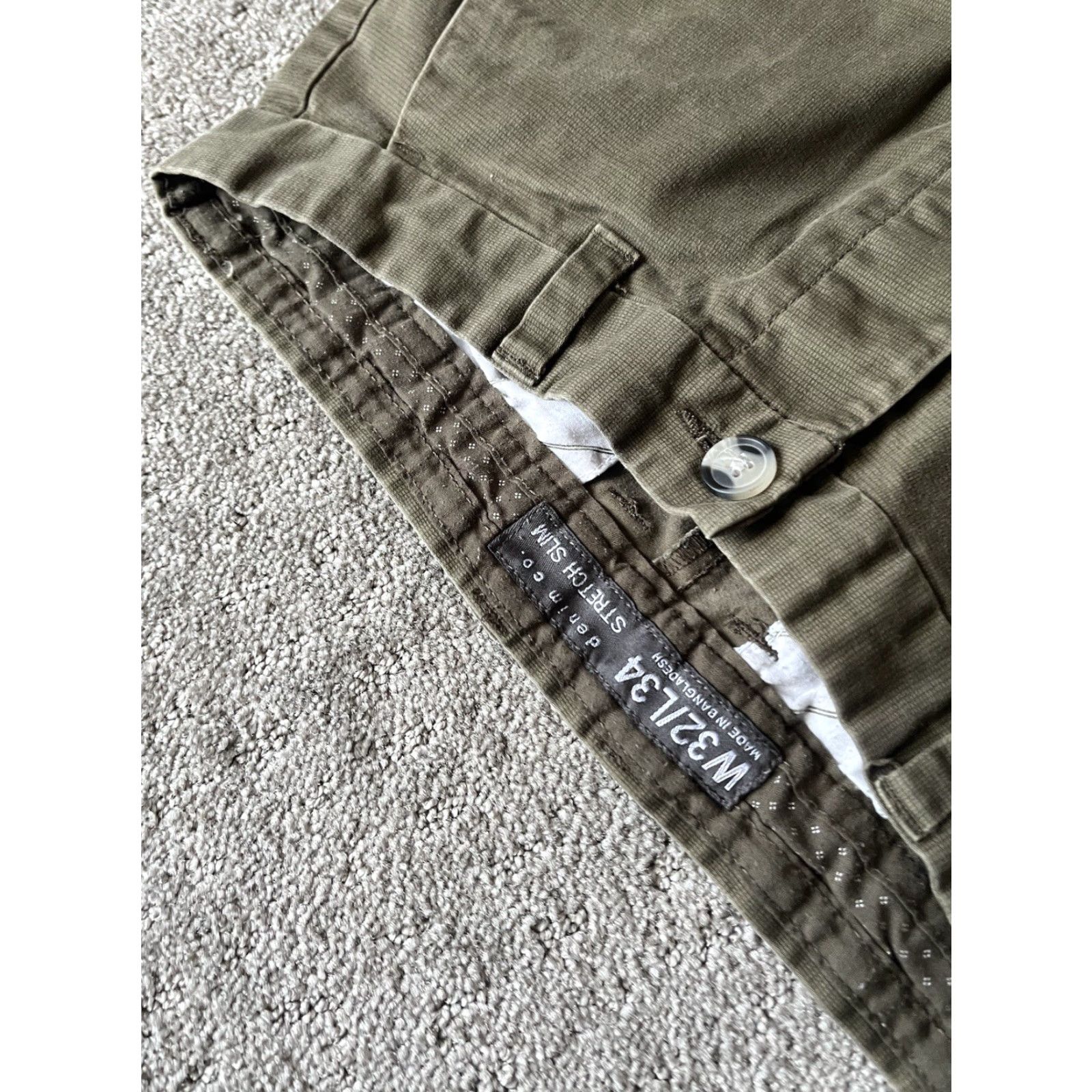Denim & Co. Denim Co. Stretch Slim Chino Pants Men's 32x32 Green Flat Front Slash Pocket Size US 32 / EU 48 - 5 Thumbnail