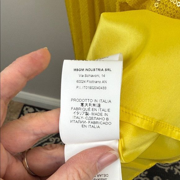MSGM MSGM all over Yellow Sequin pleated skirt strap sleeve dress Size L / US 10 / IT 46 - 11 Thumbnail