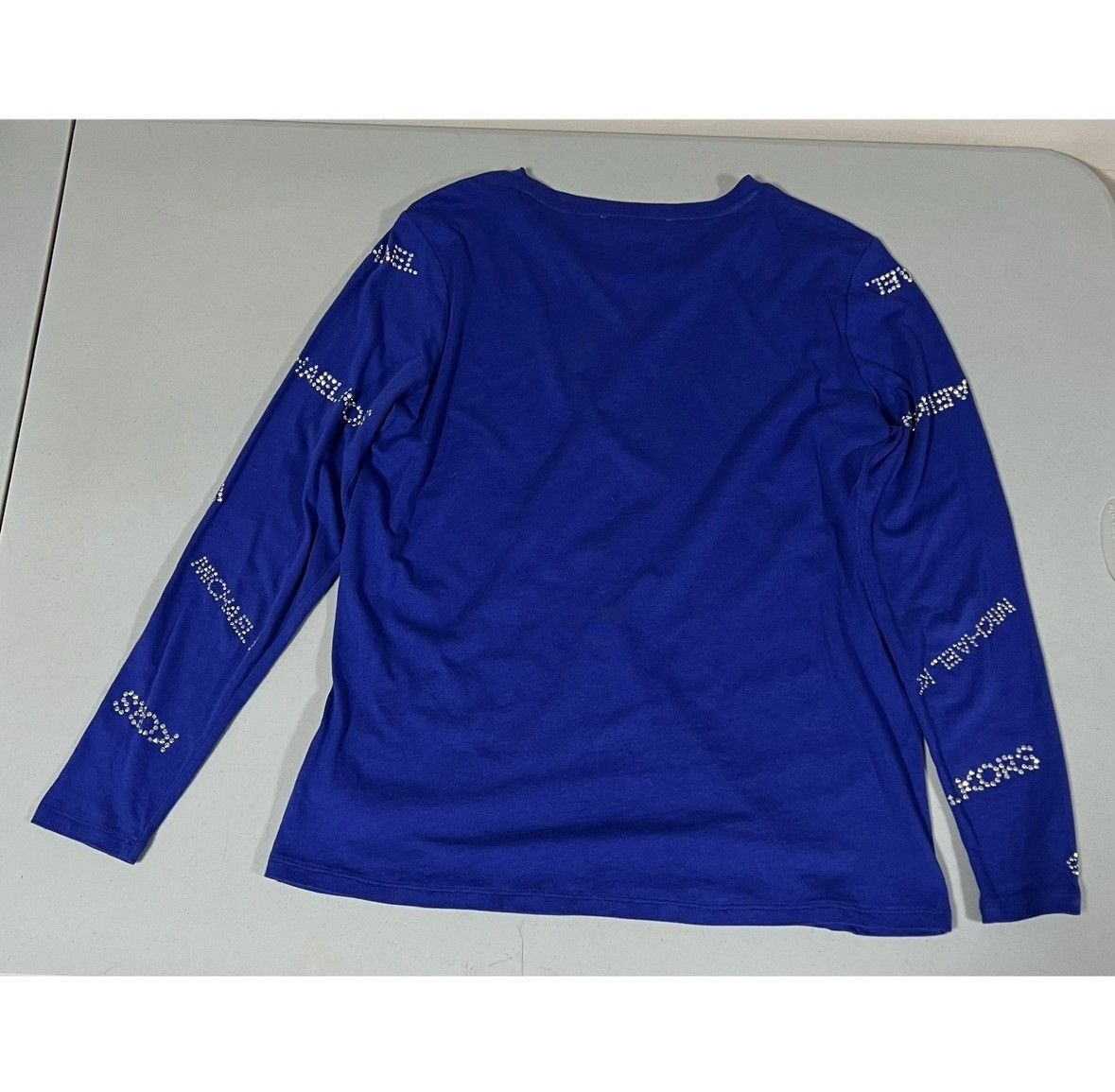 Michael Kors Michael Kors Blue Diamond Logo Shirt Top Blouse Tee Size S 💎 Size S / US 4 / IT 40 - 4 Thumbnail