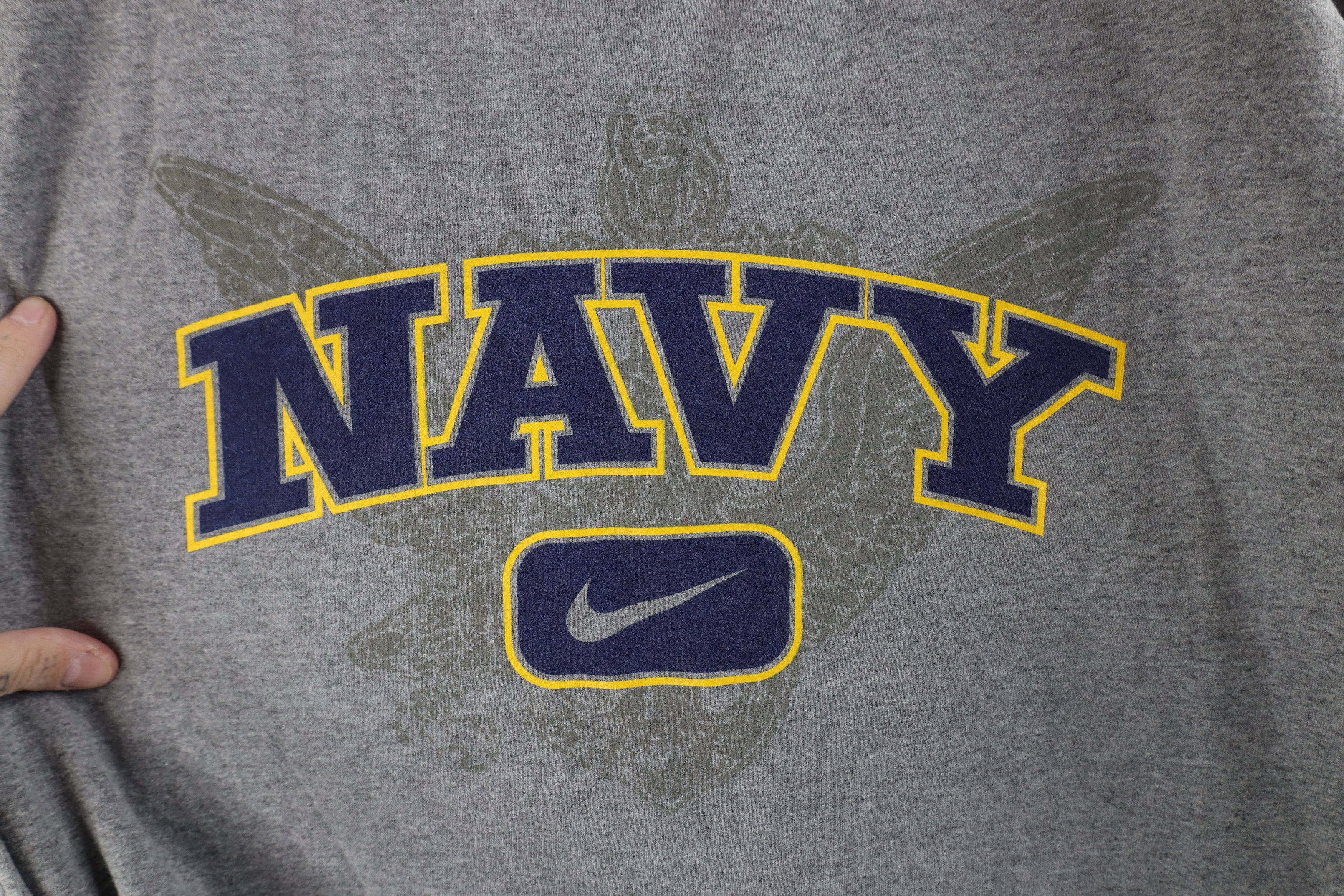 Nike × Vintage Nike Center Swoosh Navy Naval Academy Long Sleeve T-Shirt Size US XL / EU 56 / 4 - 4 Thumbnail