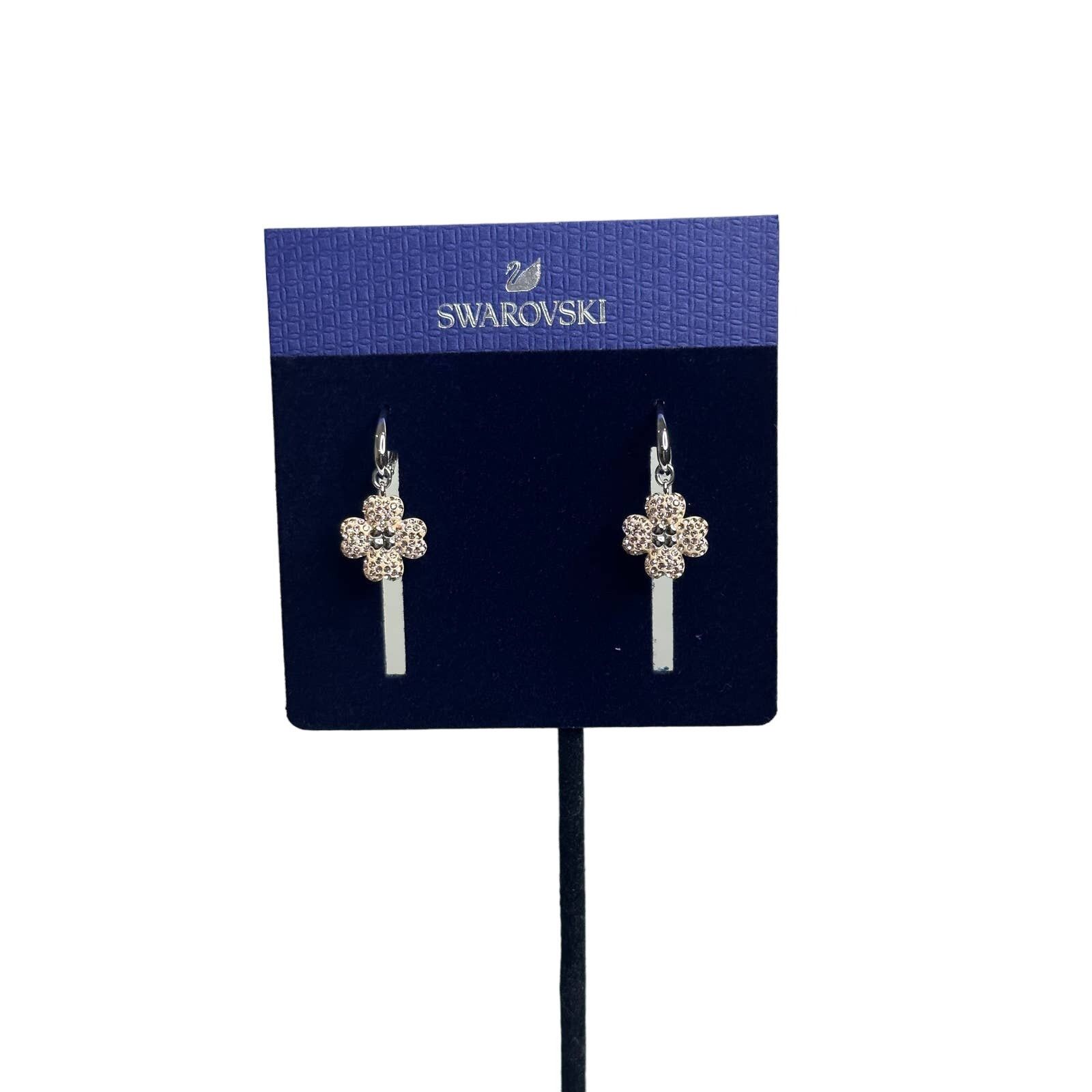 Swarovski Swarovski Latisha drop earrings Flower, Pink, Rhodium plated Size ONE SIZE - 6 Thumbnail