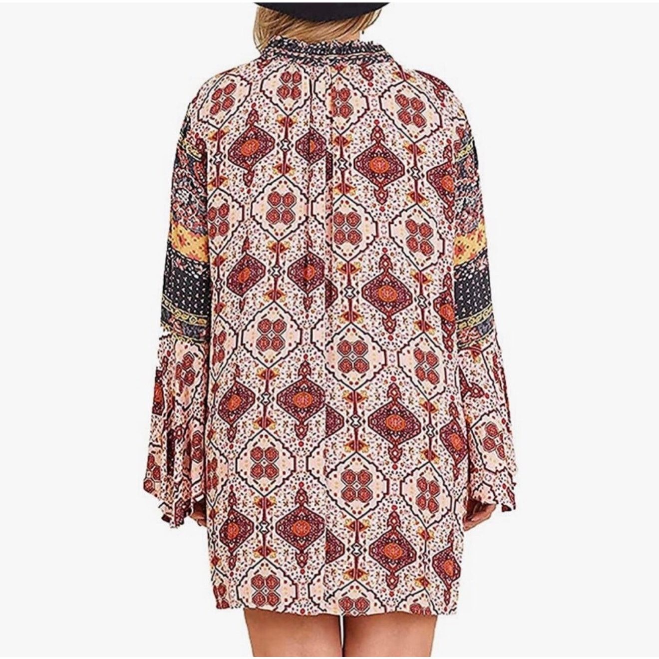 Other umgee Daydream Believer Bell Sleeve Boho Mini Dress Size L / US 10 / IT 46 - 2 Thumbnail