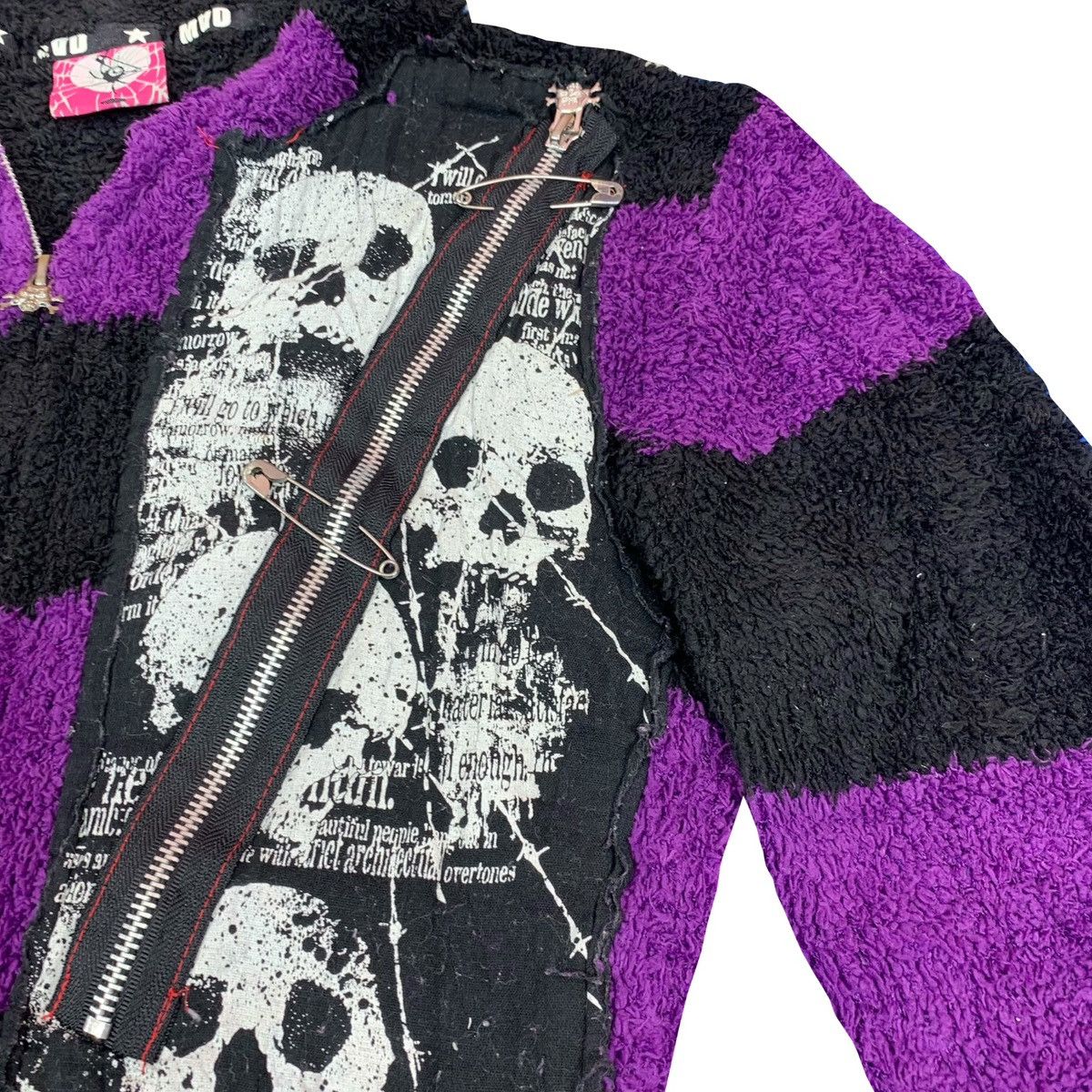 Japanese Brand Vintage Mad Punks Patchwork Cardigan Hoodie Sweater Gothic Size US S / EU 44-46 / 1 - 7 Thumbnail