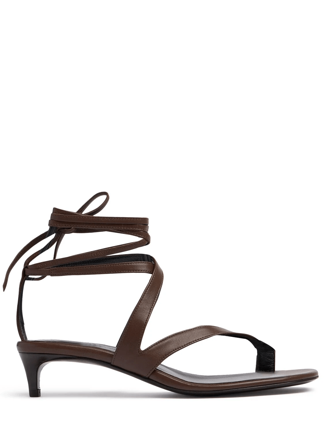 KHAITE Aimee Cigar Leather 35mm Sandals New & Authentic