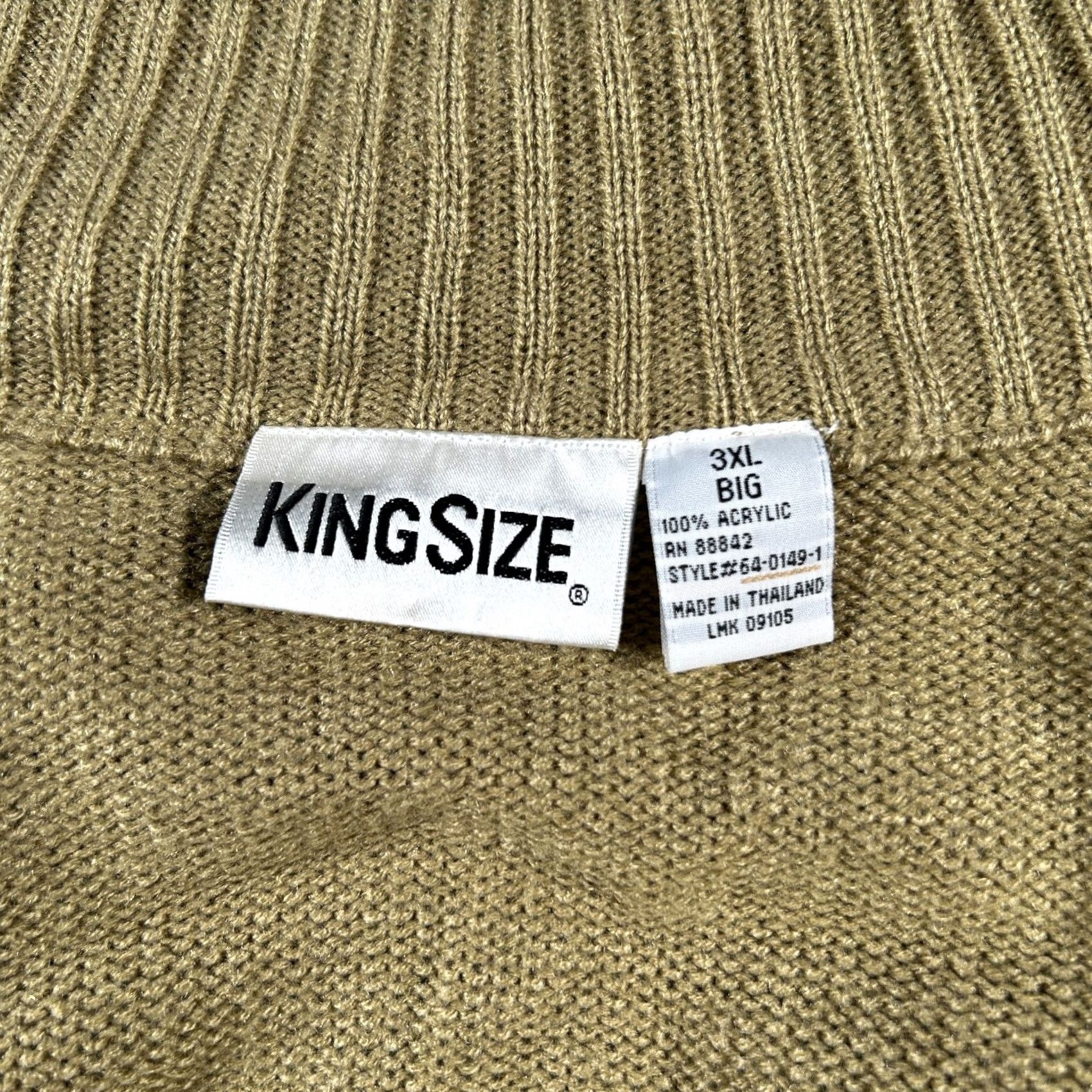 Vintage King Size Jacket Men 3XLB Big Green Full Zip Knit Bomber Long Sleeve Size US XXL / EU 58 / 5 - 3 Thumbnail