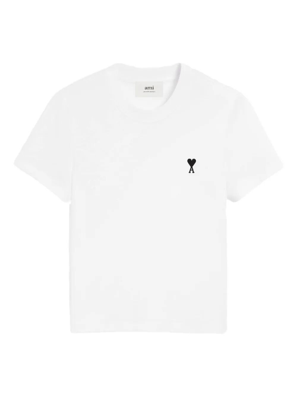 AMI CROPPED CONTRASTED "AMI DE COEUR" T SHIRT Size M / US 6-8 / IT 42-44 - 1 Thumbnail