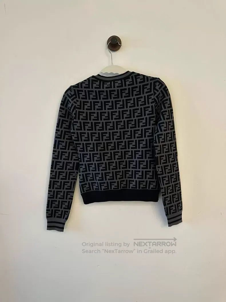 Fendi Fendi Black and gray full-printed knitted sweater Size XXS / US 00 / IT 34 - 2 Thumbnail