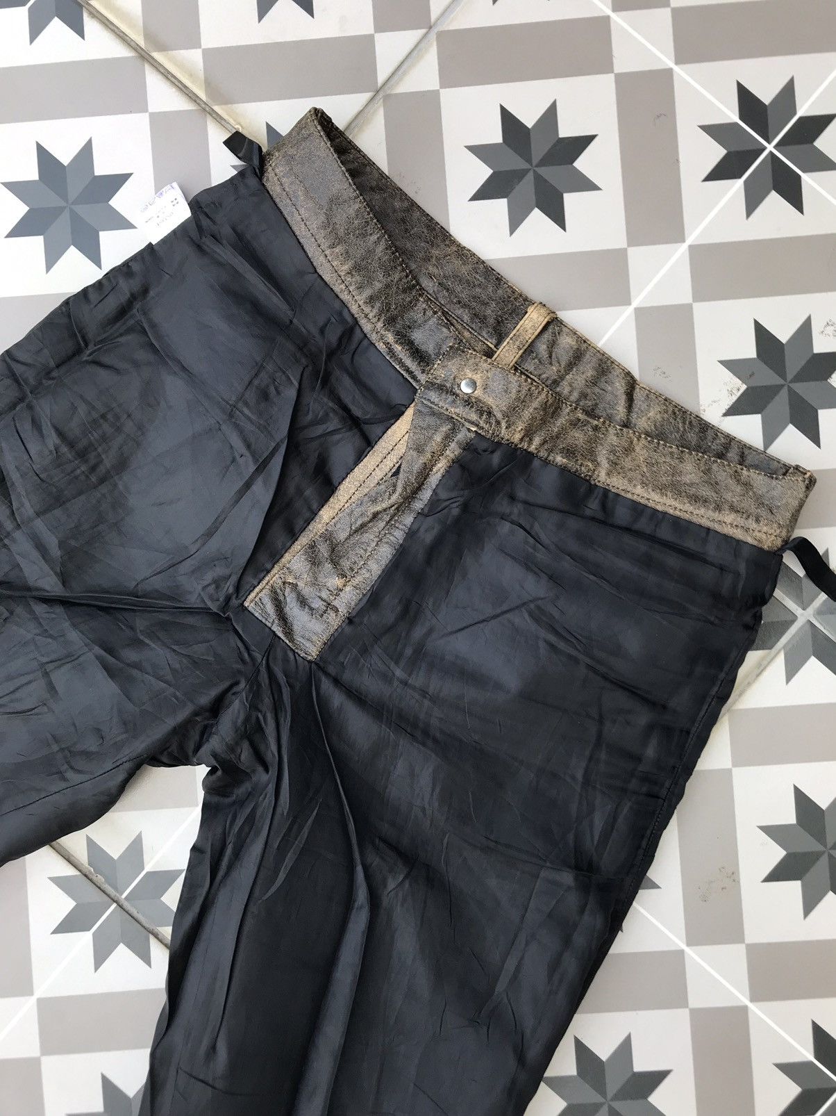 Genuine Leather DUAL ( JAPAN ) FADED COWHIDES LEATHER JEANS Size US 31 - 14 Thumbnail
