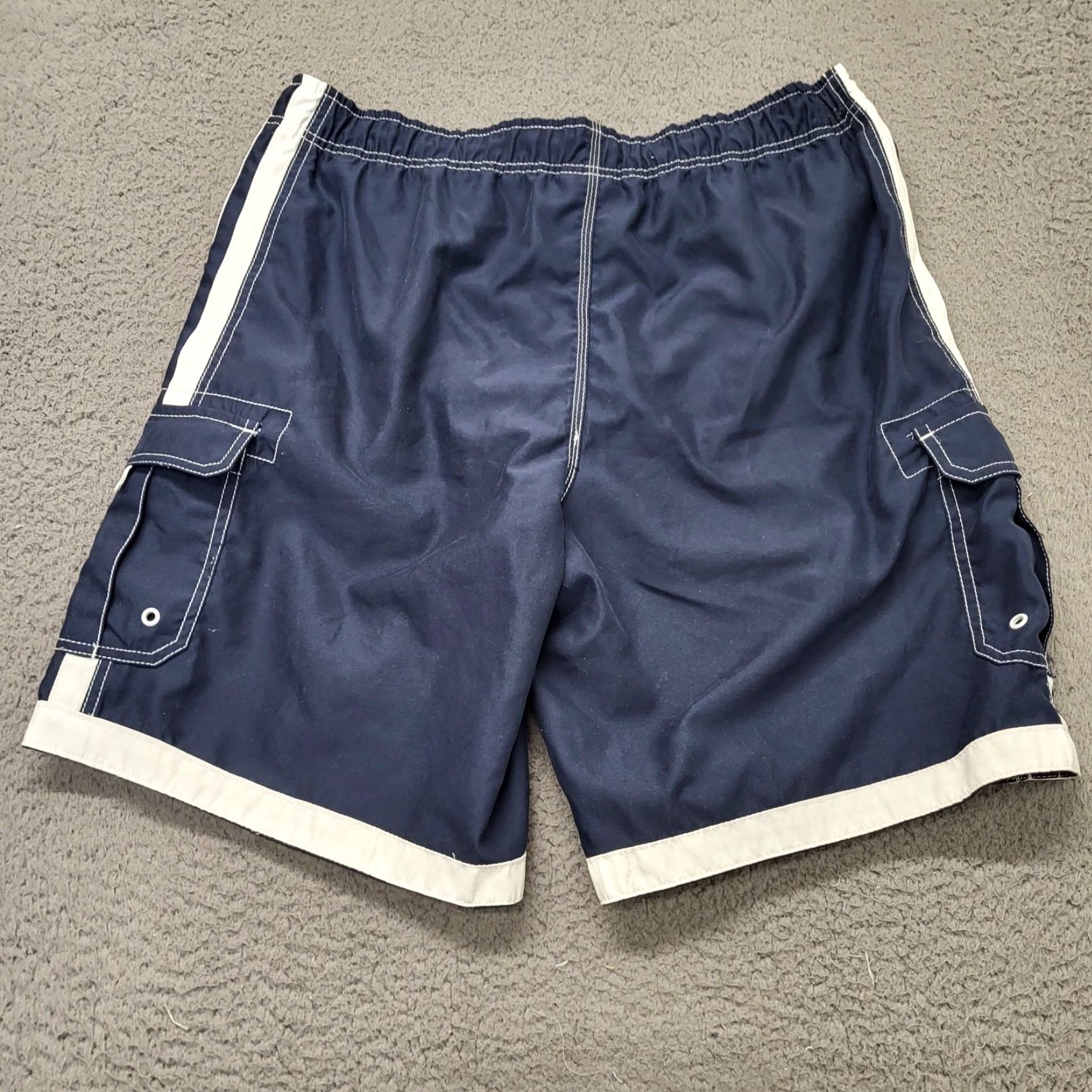 Joe Boxer Joe Boxer Swim Shorts Mens L Navy White Colorblock Drawstring Pockets Short Size US 33 - 5 Thumbnail
