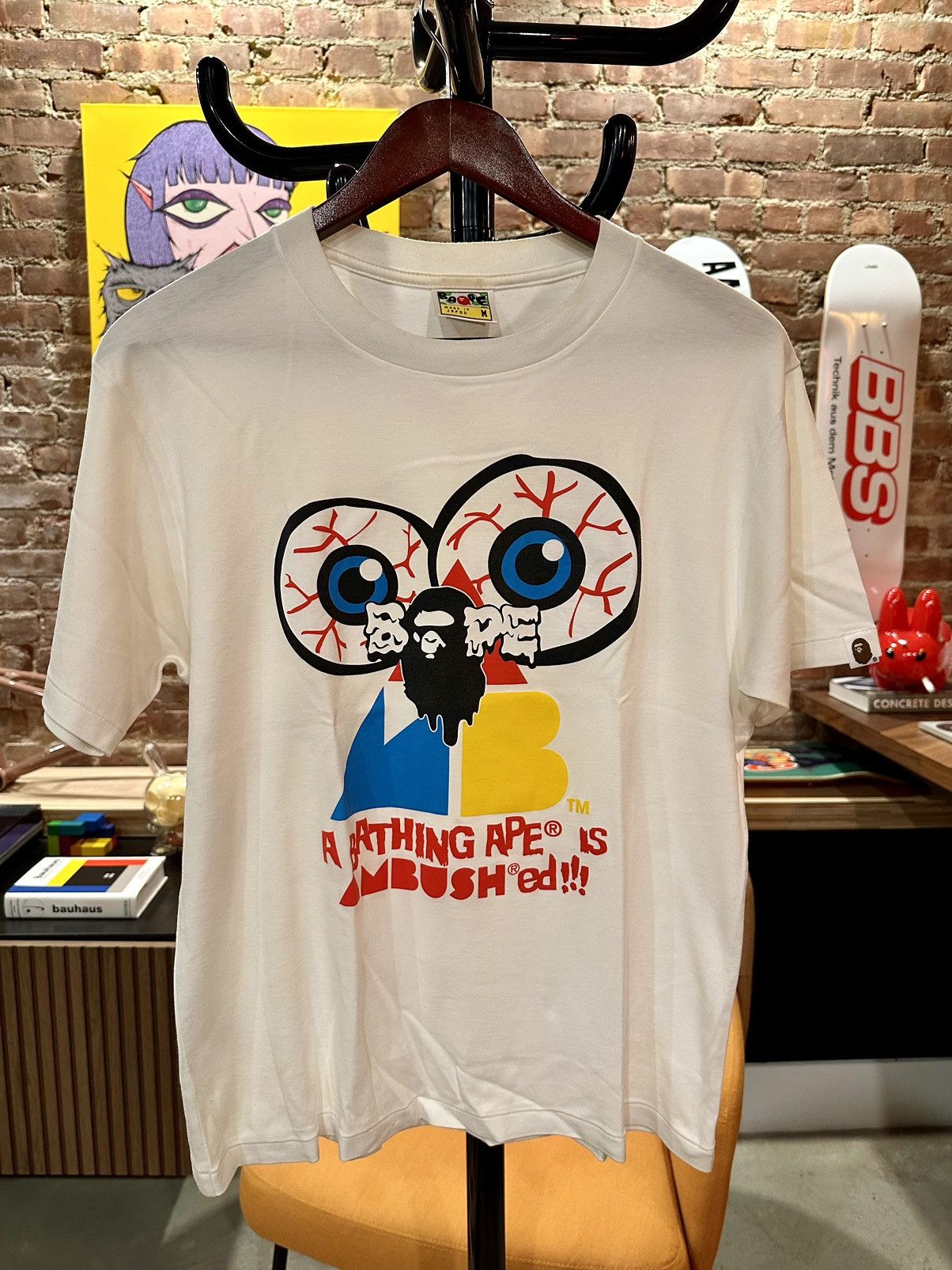 image of Ambush Design x Bape Ambush Tee in White, Men's (Size Medium)