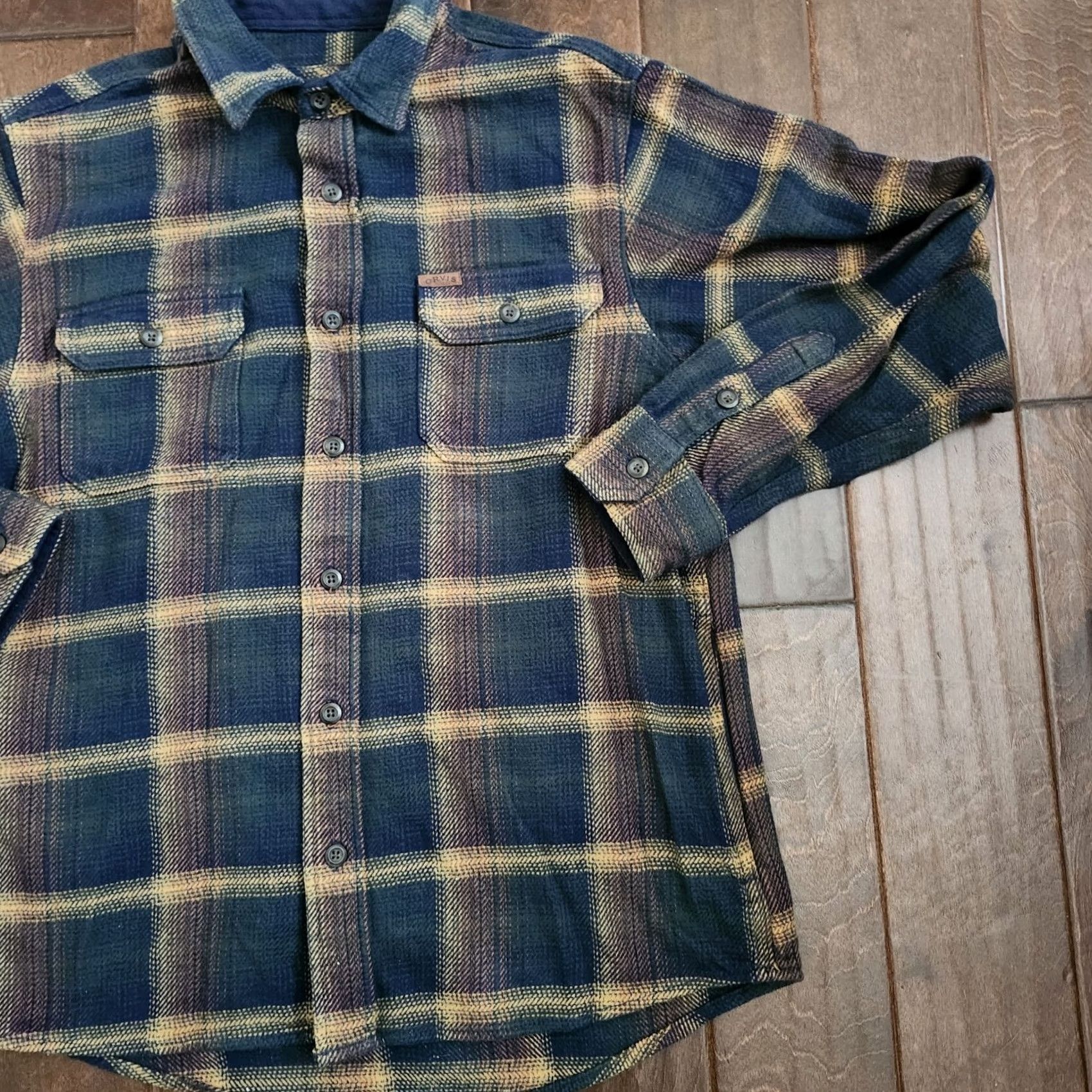 Orvis Orvis Mens Medium Plaid Fleece Lined Flannel Shirt Jacket Outdoor Shacket Size US M / EU 48-50 / 2 - 4 Thumbnail