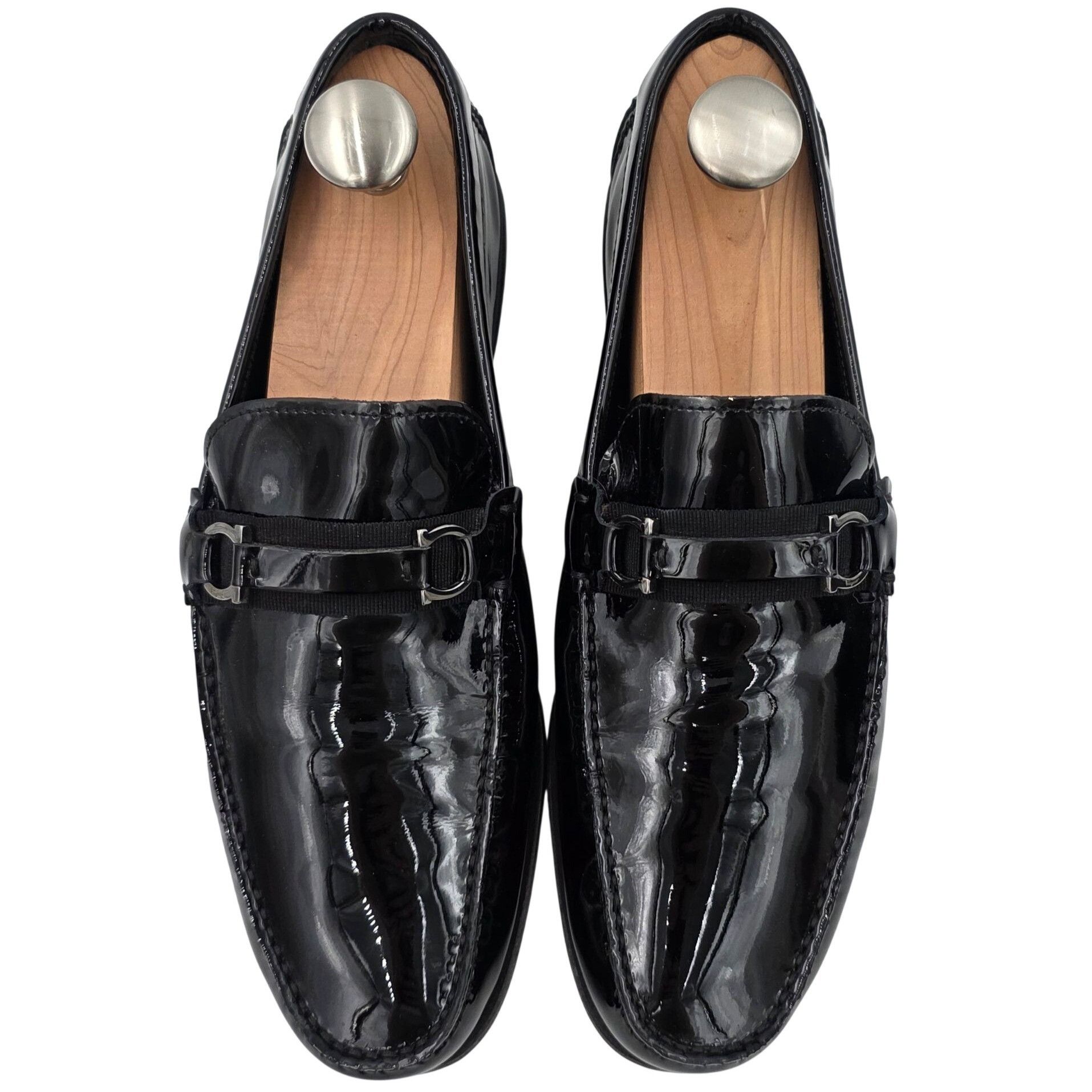 Salvatore Ferragamo Salvatore Ferragamo Mens 8D Black Patent Leather Gancini Bit Size US 8 / EU 41 - 11 Thumbnail