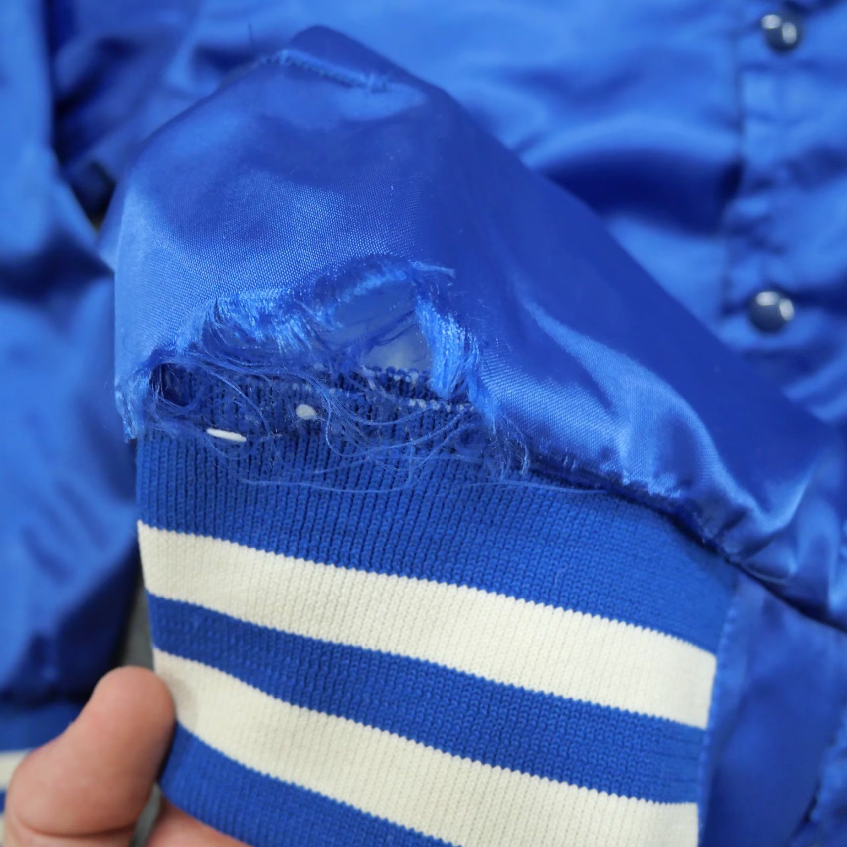 J Brand VINTAGE Soybean Jacket Mens L Blue Satin Proven Performance Bomber 80s Jacket Size US L / EU 52-54 / 3 - 4 Thumbnail