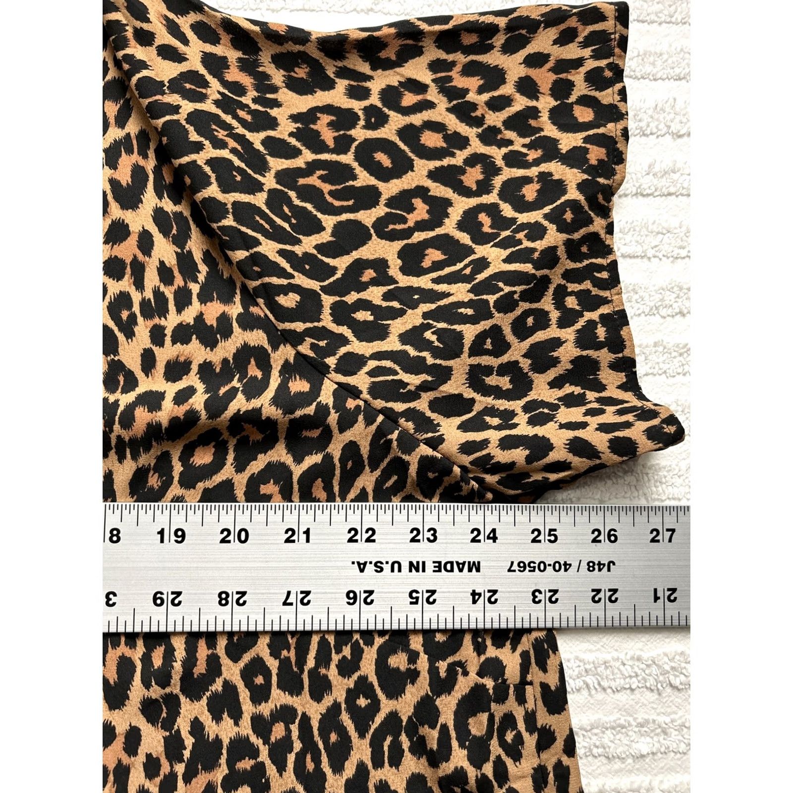 Vintage PREMISE Leopard Print Boat Neck Chiffon Tunic Top 1X Women's Short Sleeve New Size XL / US 12-14 / IT 48-50 - 7 Thumbnail