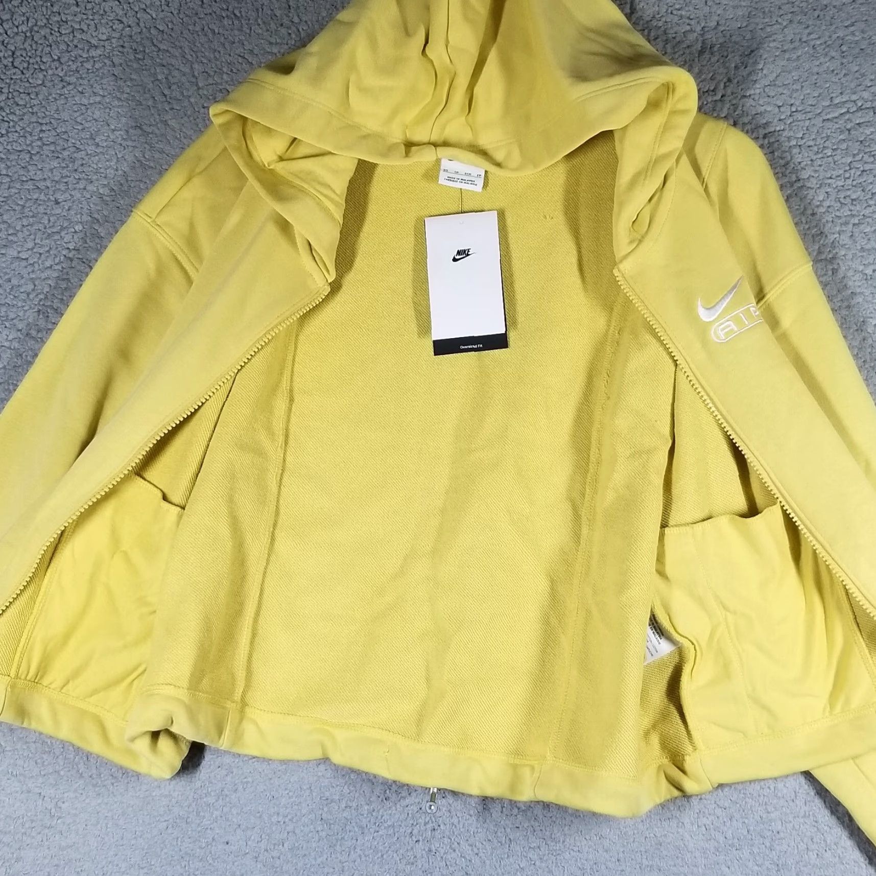 Nike Nike Womens XS Hoodie French Terry Oversized Full-Zip Yellow 90s Style Size XS / US 0-2 / IT 36-38 - 7 Thumbnail