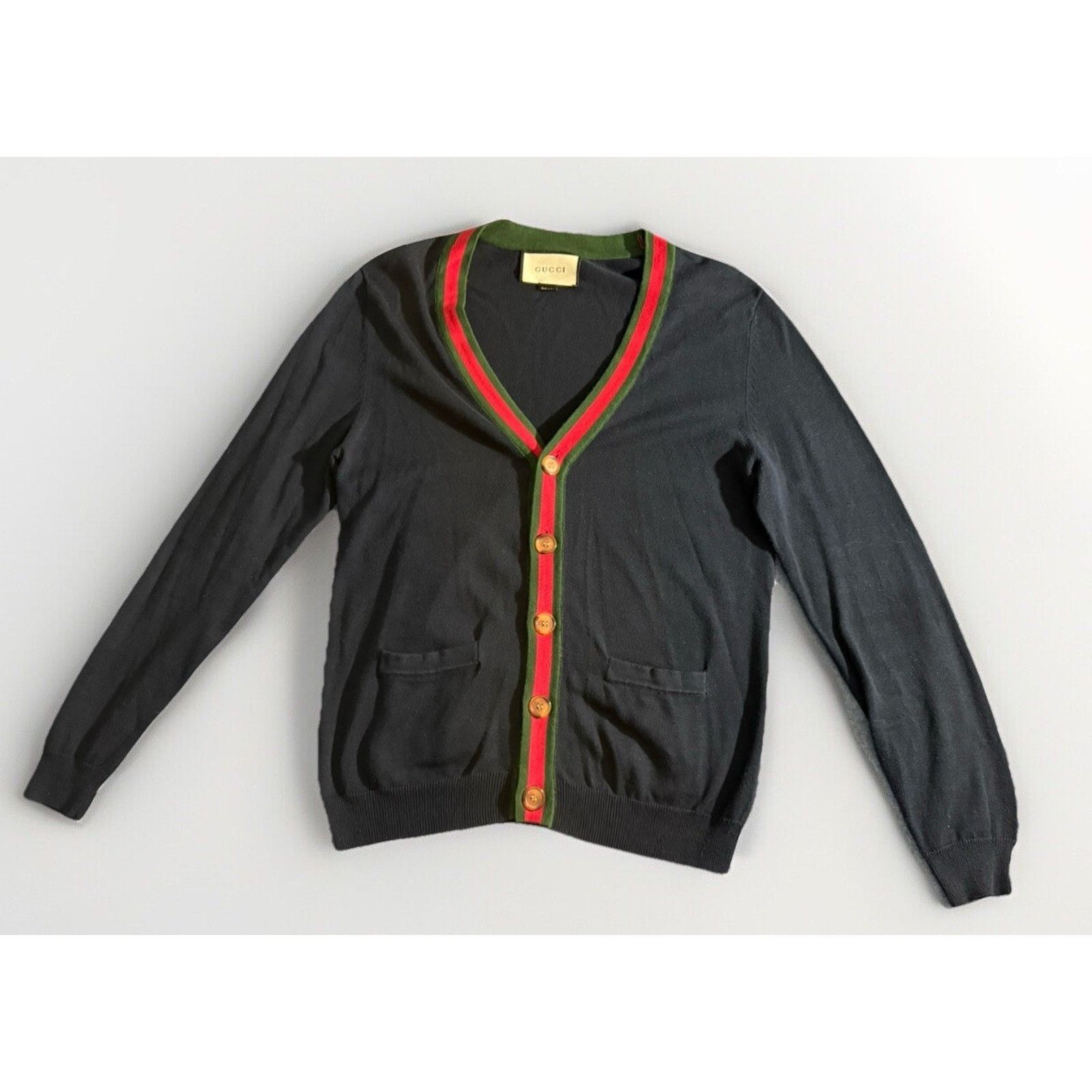Gucci M Gucci Navy Knit Buttoned Cardigan Sweater Size US M / EU 48-50 / 2 - 1 Thumbnail