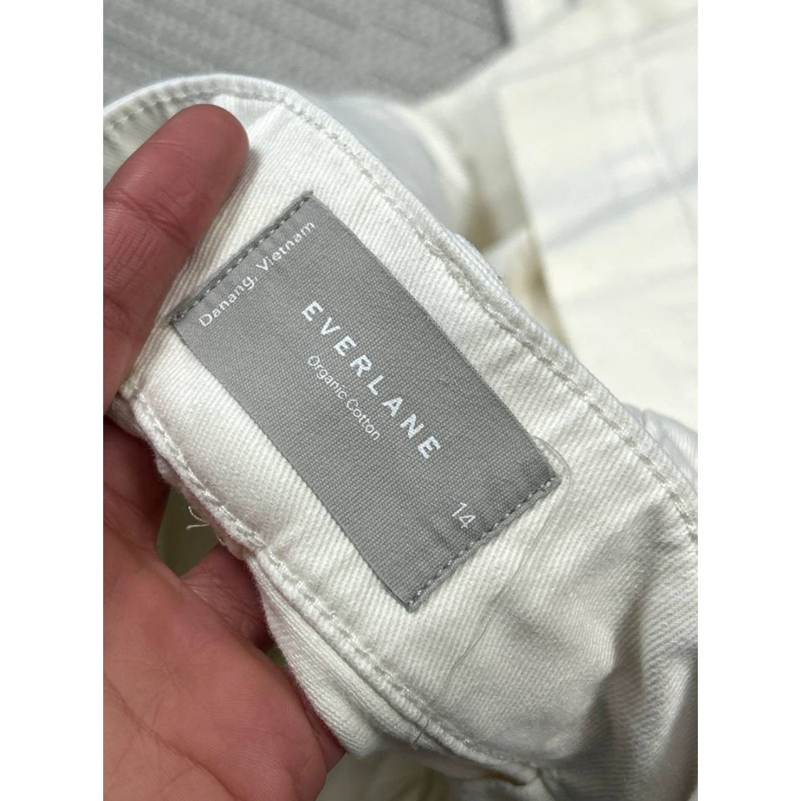 Everlane Everlane Pants Womens 14 White High Rise Organic Cotton Stretch Straight Leg Casual Modern 90s? Size 36" / US 14 / IT 50 - 7 Thumbnail