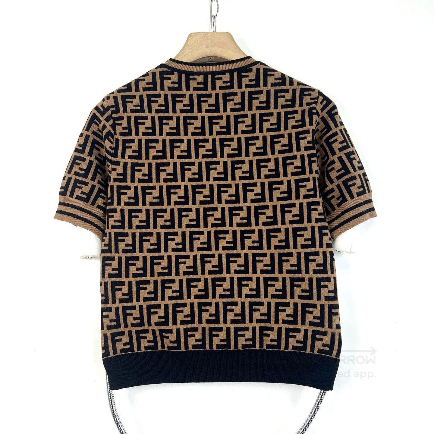 Fendi Fendi Brown Double F All-over Print Knit. Size US XXS / EU 40 - 2 Thumbnail