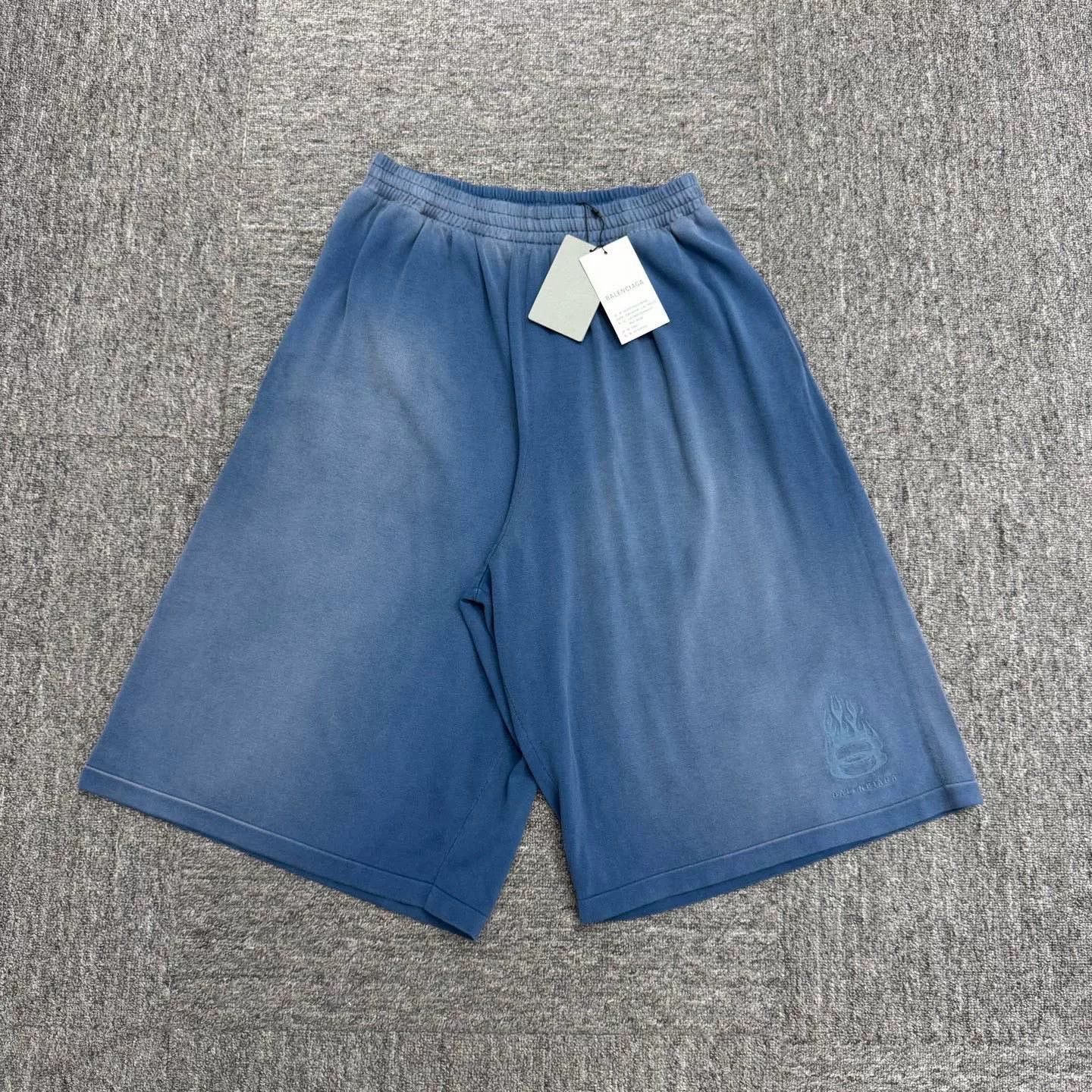 Balenciaga Balenciaga Flame Double Ring Embroidered Shorts Size US 26 / EU 42 - 1 Thumbnail