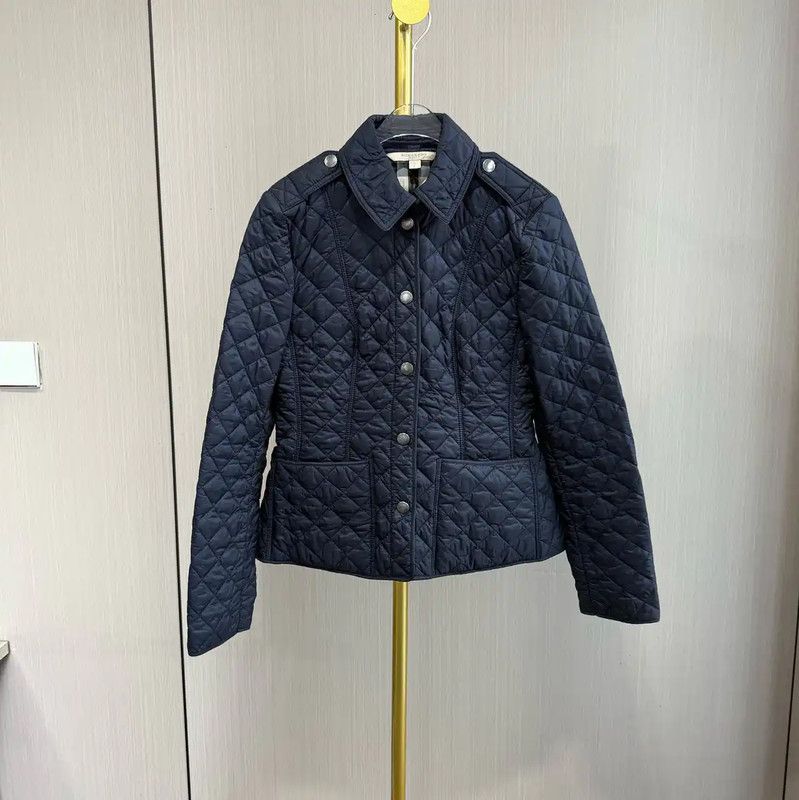 Burberry Women's Navy Cotton Quilted Jacket