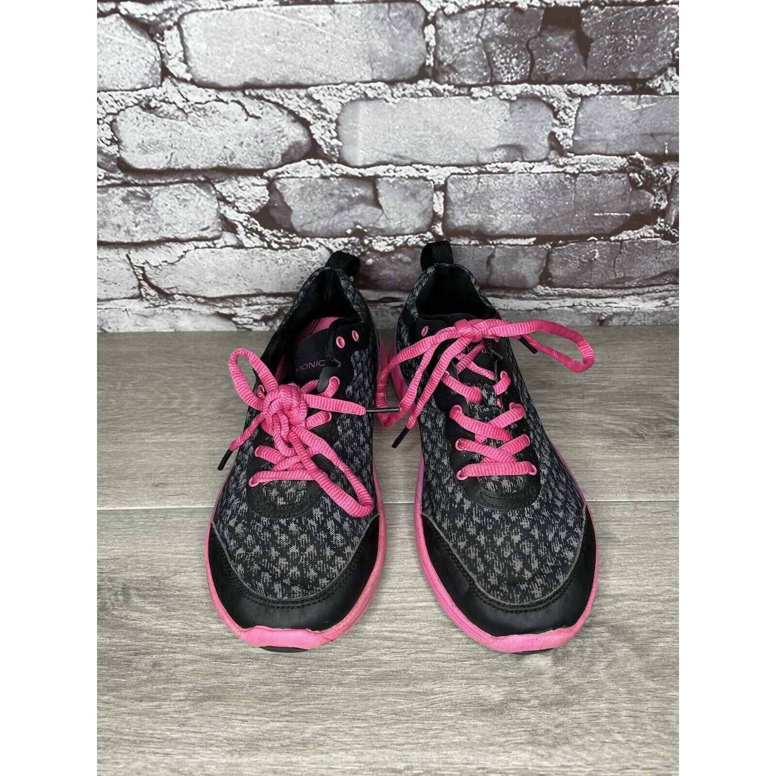 Other Vionic Python Black Pink Lace Up Comfort Athletic Sneakers W Size US 7.5 / IT 37.5 - 2 Thumbnail