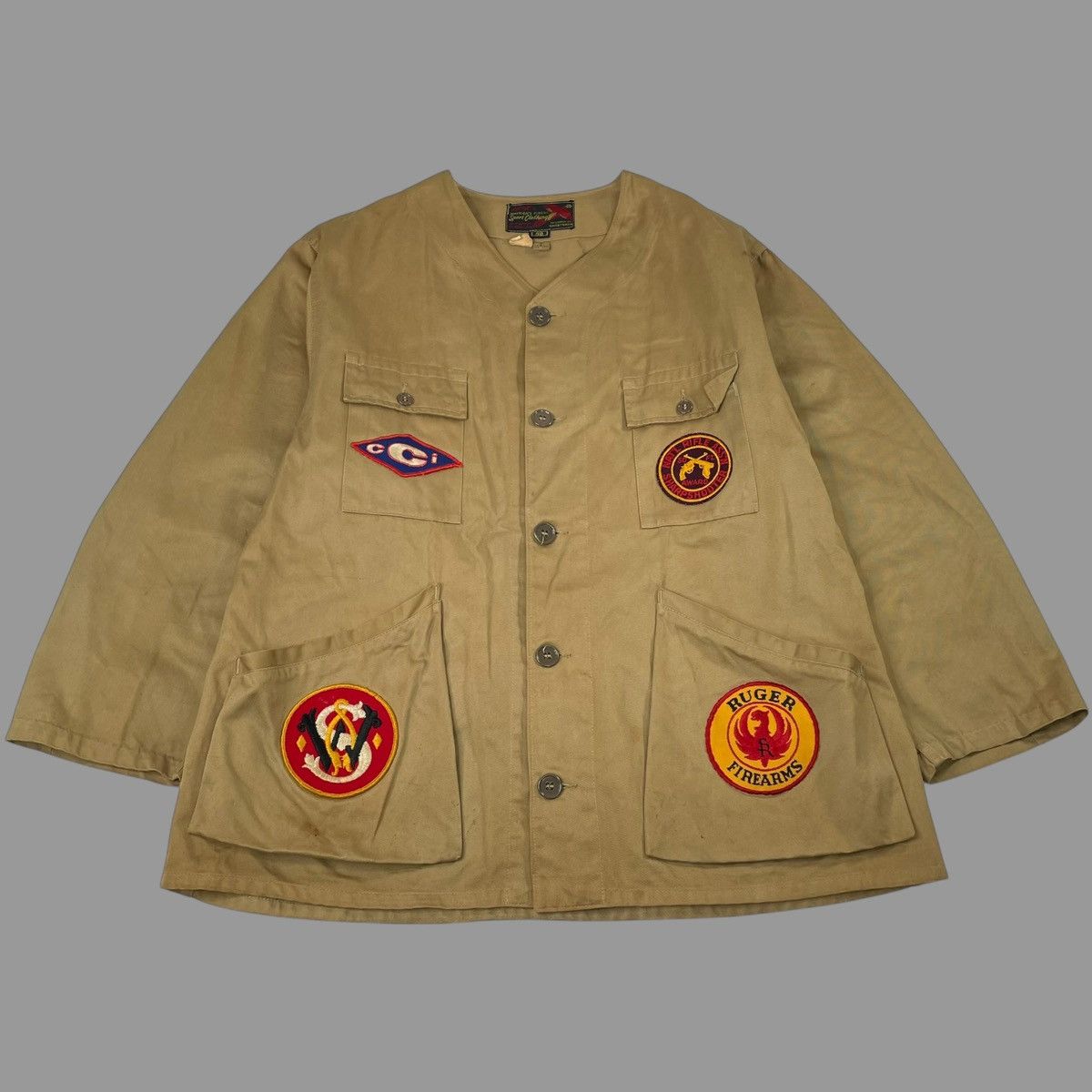 Vintage Vintage 1960s patched hunting jacket Size US L / EU 52-54 / 3 - 1 Thumbnail