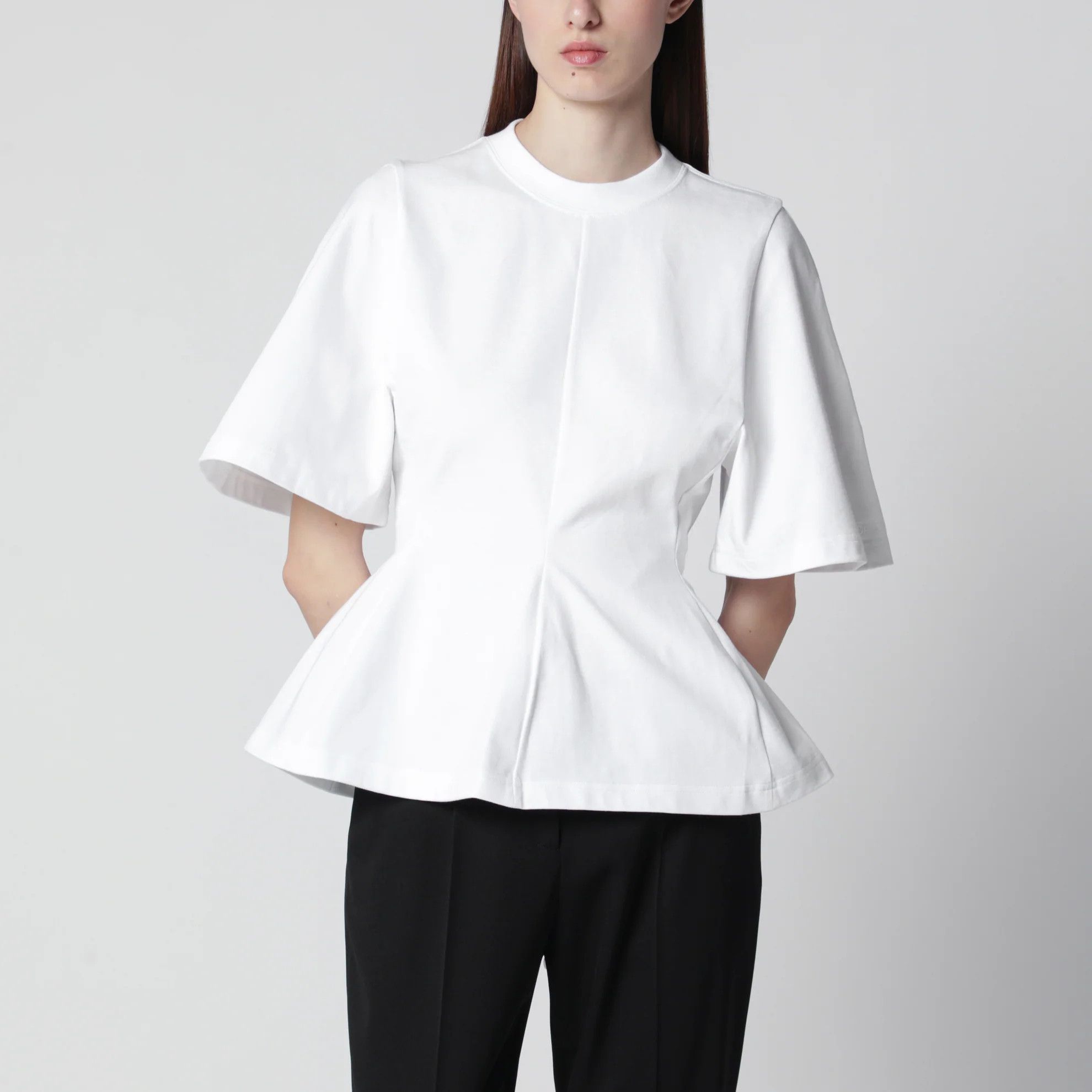 Balenciaga o1d2blof0426 Cotton Short Sleeve T-Shirt in White Size M / US 6-8 / IT 42-44 - 1 Thumbnail