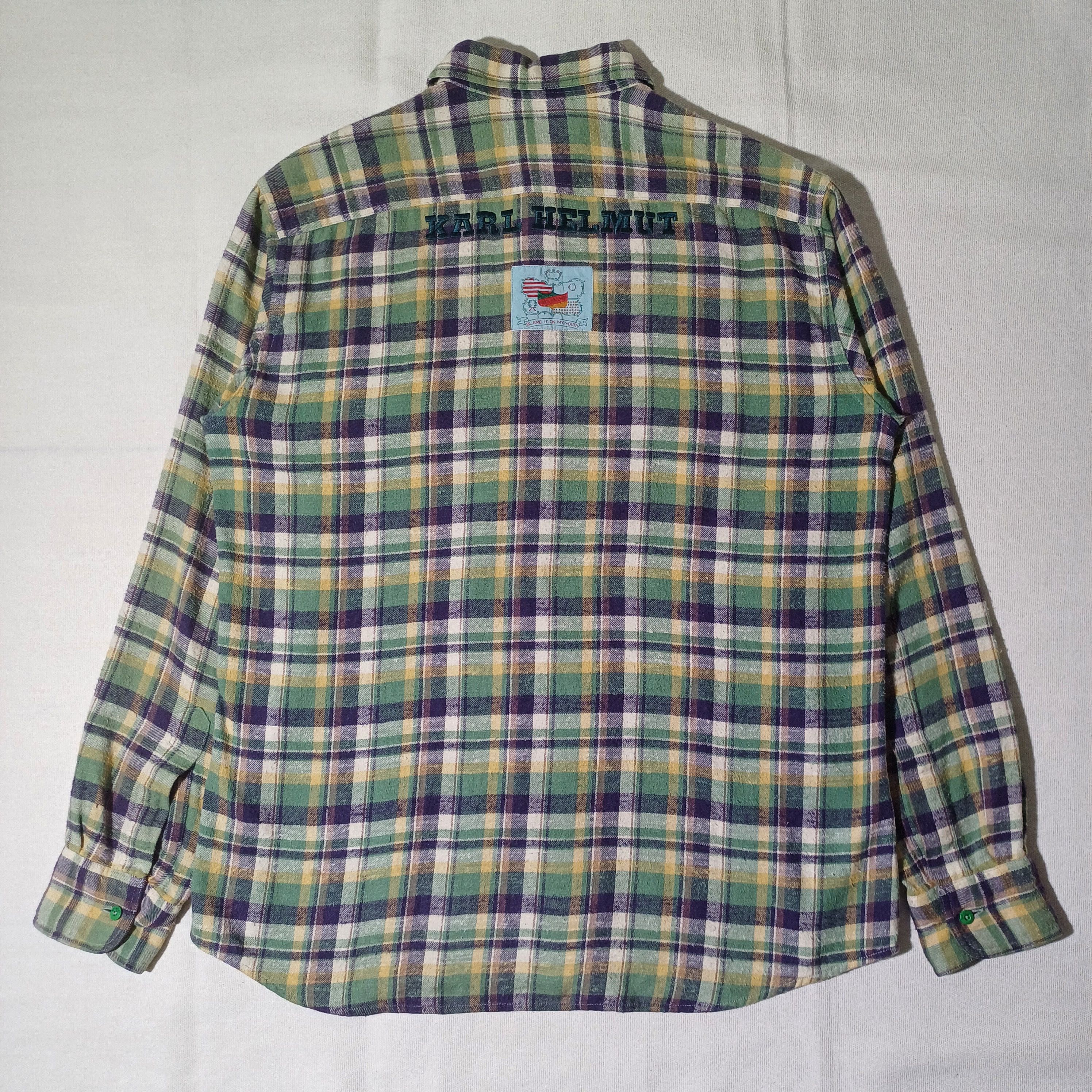 Karl Helmut Karl Helmut Flannel Casual Patch Shirt Japan Size US L / EU 52-54 / 3 - 9 Thumbnail