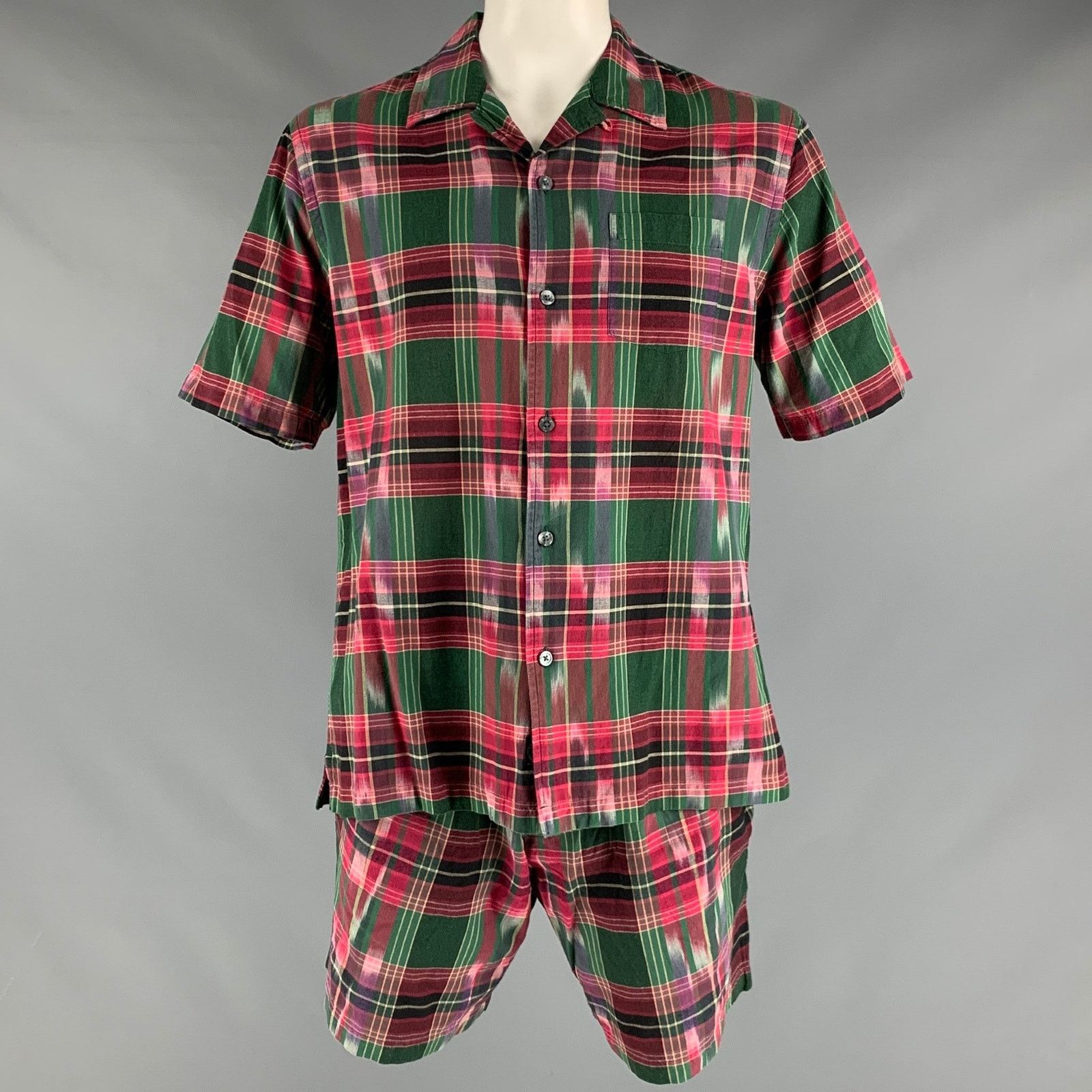 Todd Snyder TODD SNYDER Size XL Green Red Plaid Cotton Set Size US XL / EU 56 / 4 - 2 Thumbnail