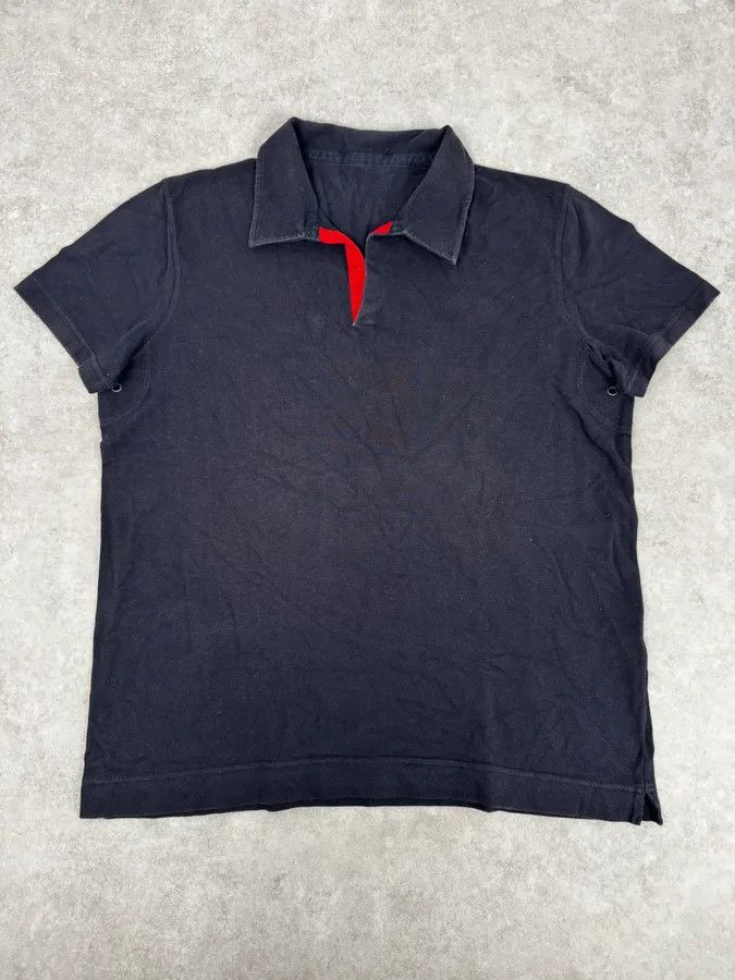 Prada 2000s Prada Navy & Red Minimalist Polo Size US S / EU 44-46 / 1 - 3 Thumbnail