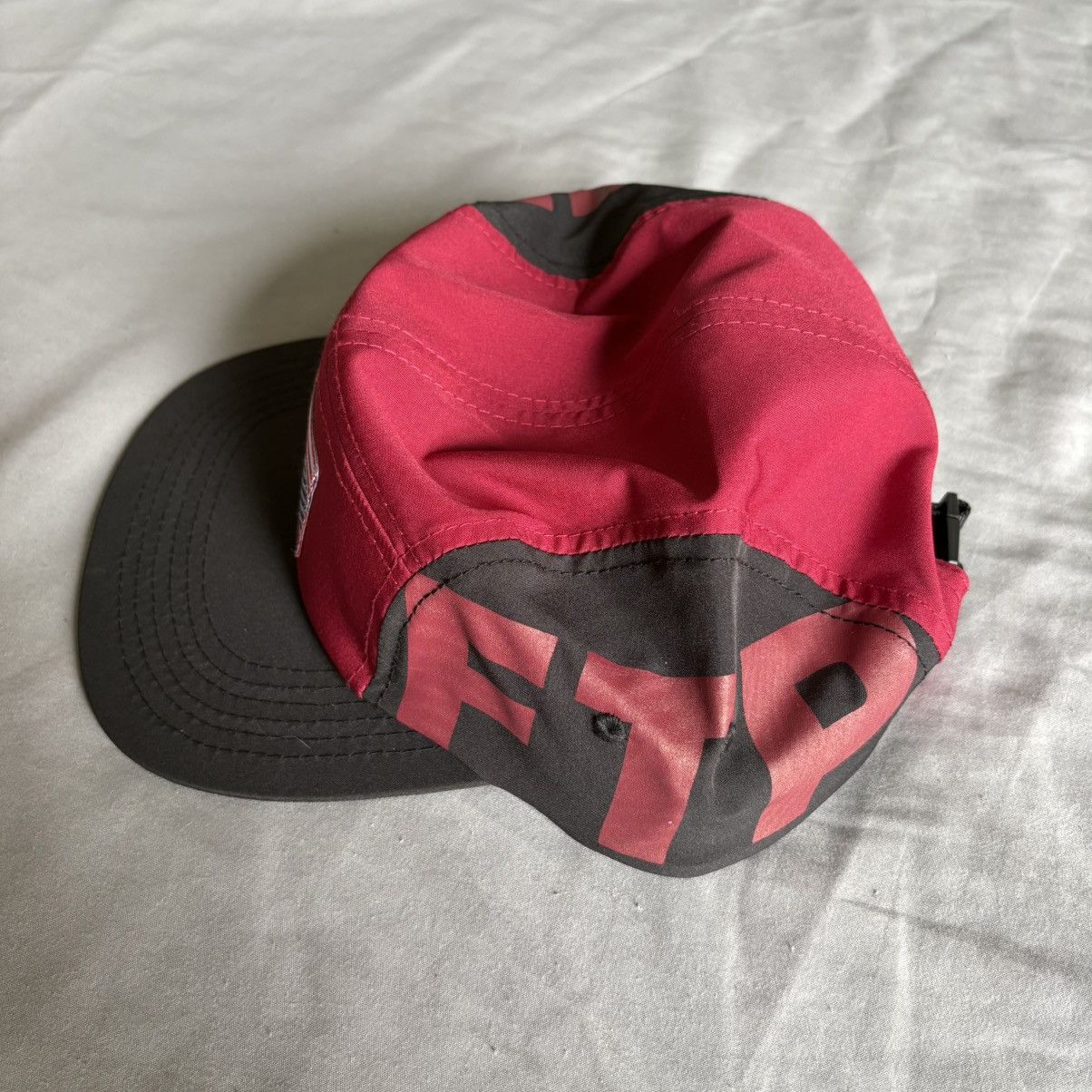 Fuck The Population FTP Distress Upside Down American Flag Camp Hat Red Size ONE SIZE - 2 Thumbnail