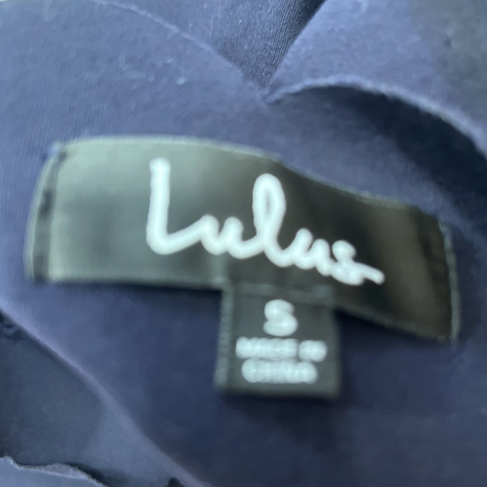 Lulus VINTAGE S Lulus BLUE DRESS Scallop Wide Neck FLARED Zip 3/4 Slv Stretchy Rayon Skater S Size S / US 4 / IT 40 - 2 Thumbnail