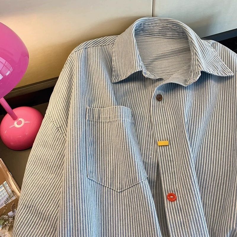 Other Oversized Striped Button-Up Shirt with Multicolor Buttons Size US M / EU 48-50 / 2 - 3 Thumbnail