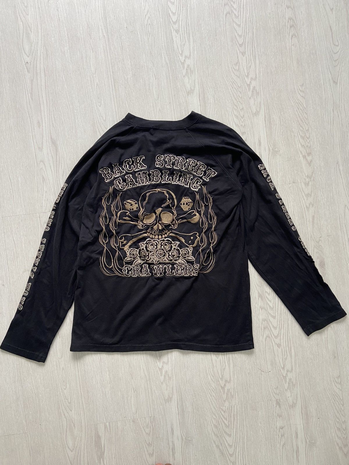 Japanese Brand Vintage Back Street Crawler Flame Embroidery Long Sleeve Size US L / EU 52-54 / 3 - 4 Thumbnail